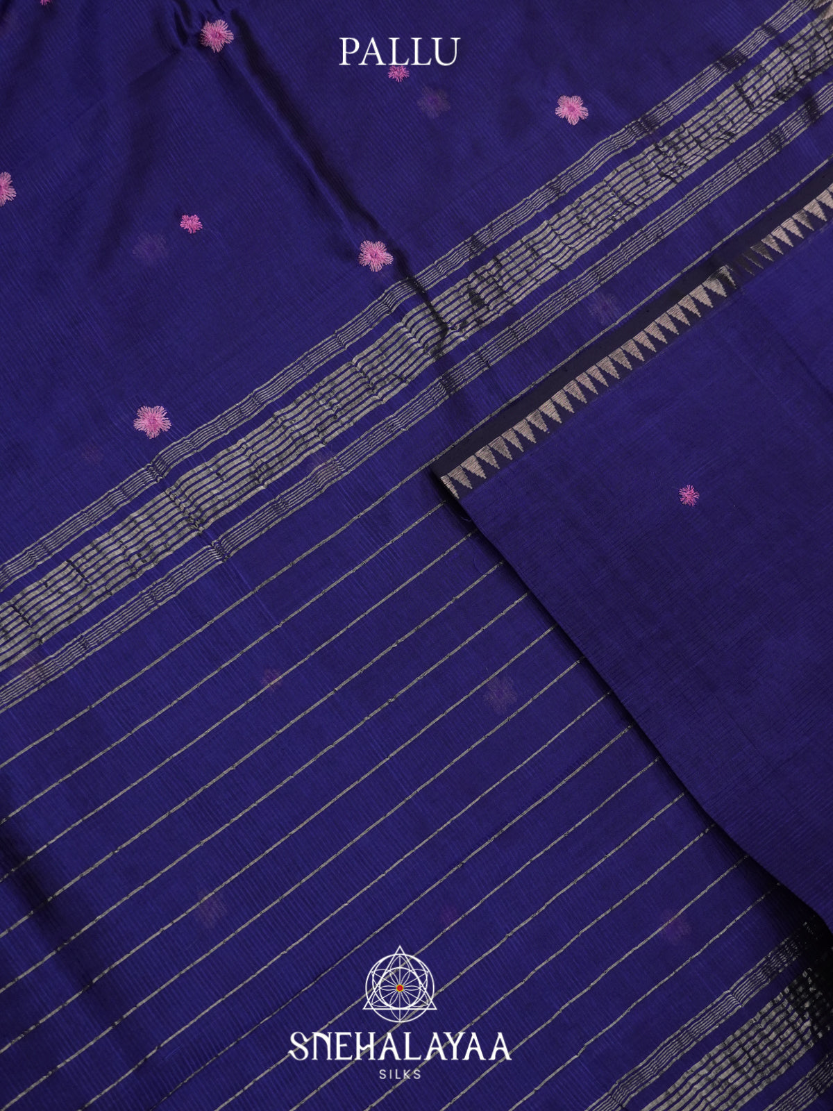 Navy Blue Mangalagiri Silk Cotton Saree