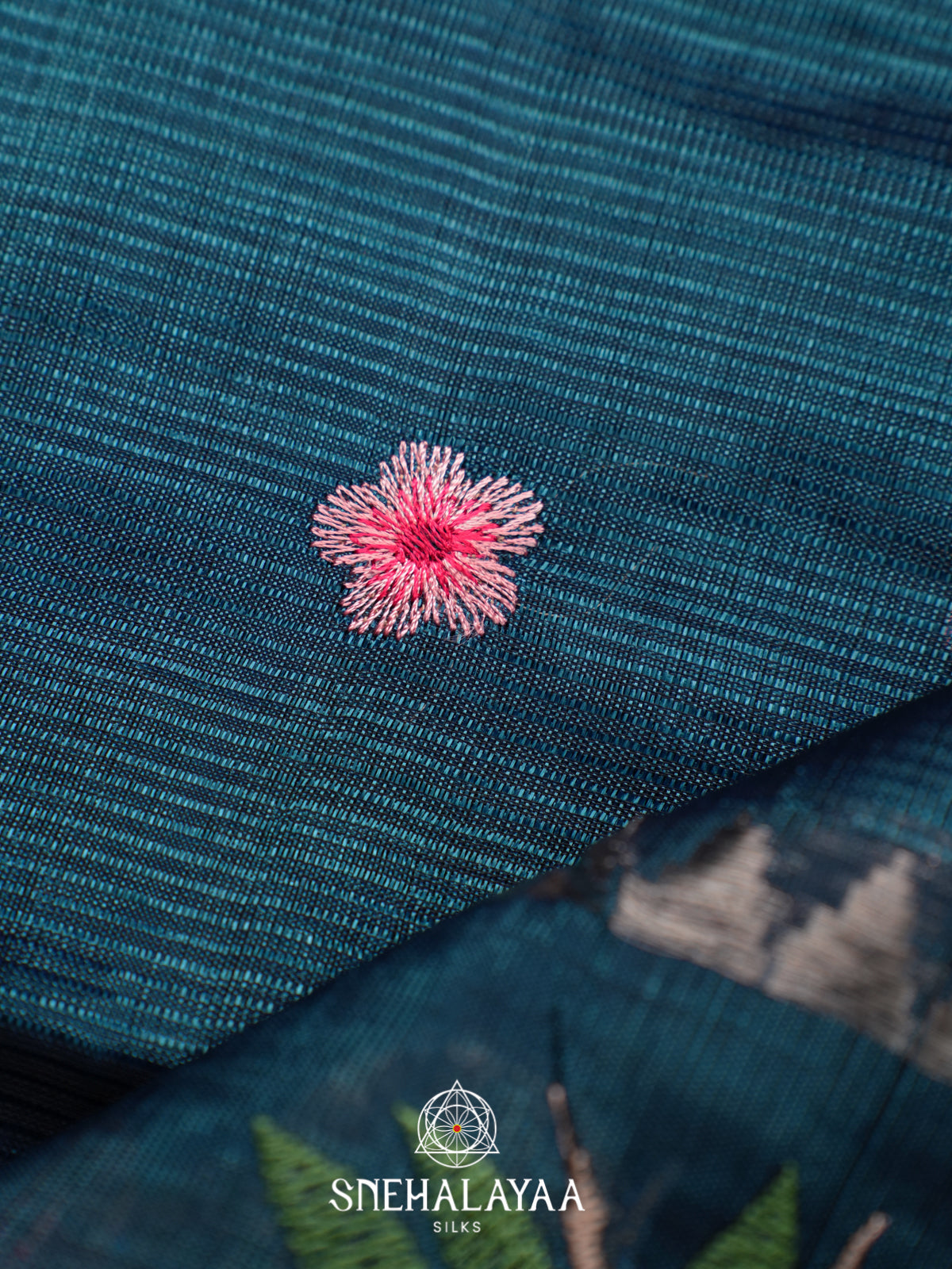 Teal Green Mangalagiri Silk Cotton Saree