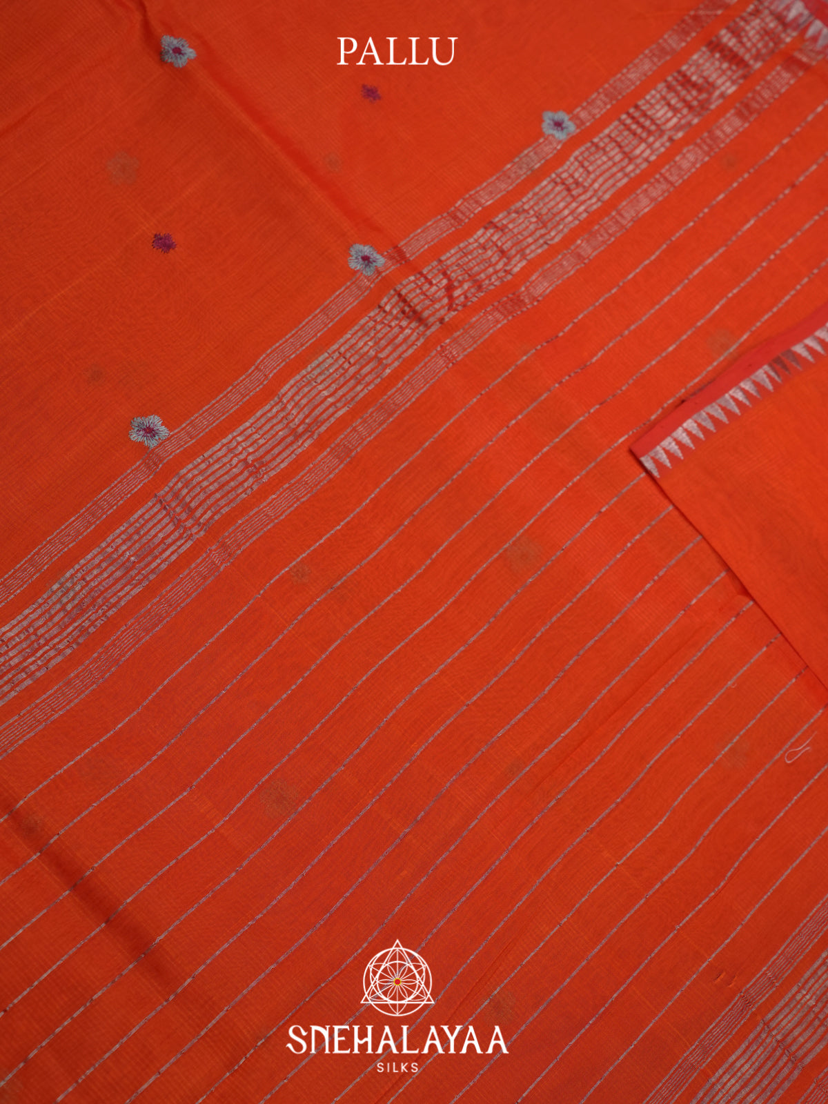 Orange Mangalagiri Silk Cotton Saree