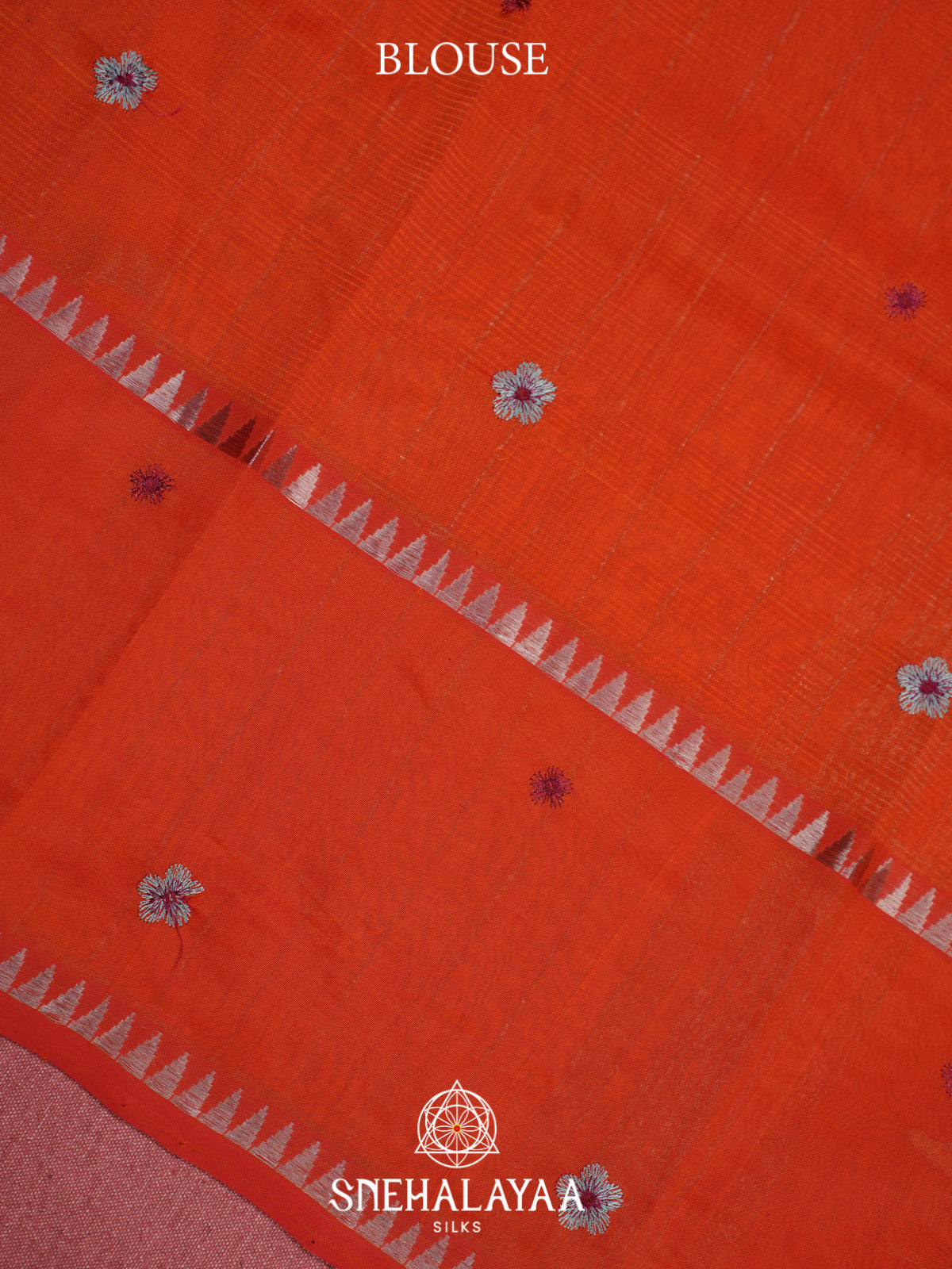 Orange Mangalagiri Silk Cotton Saree