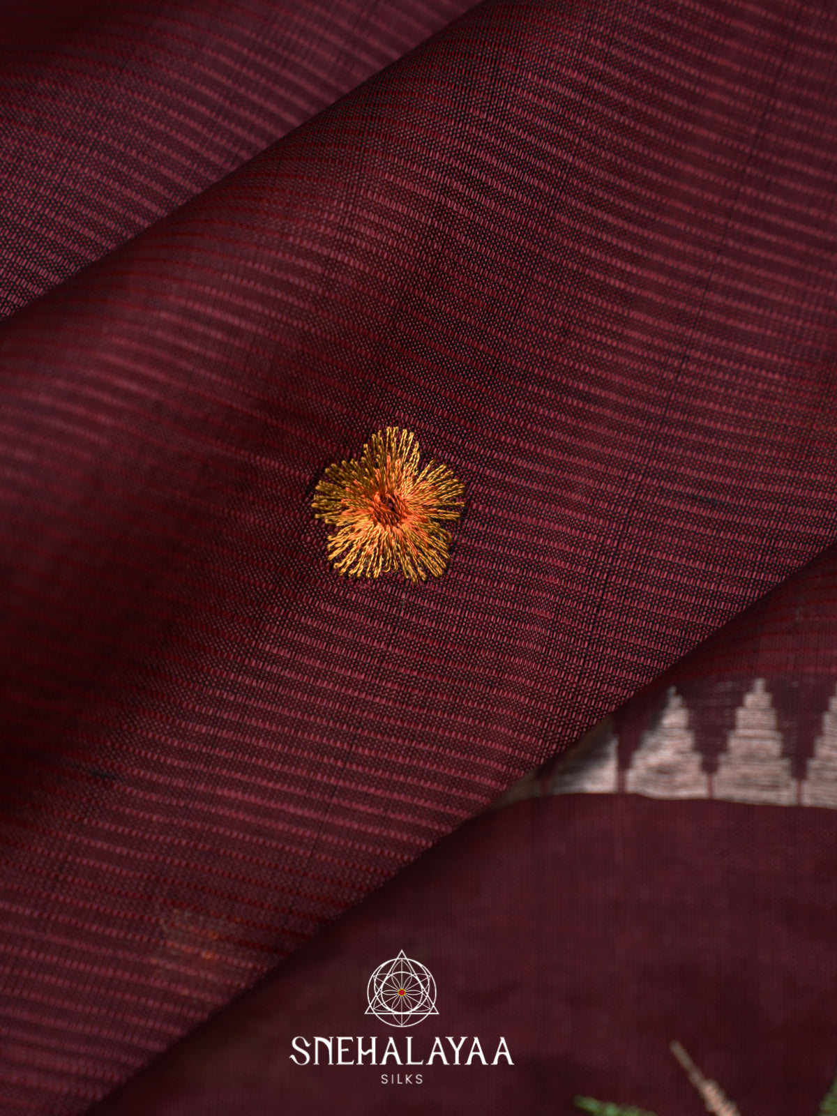 Burgundy Mangalagiri Silk Cotton Saree