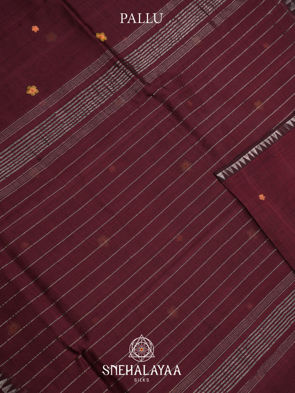 Burgundy Mangalagiri Silk Cotton Saree
