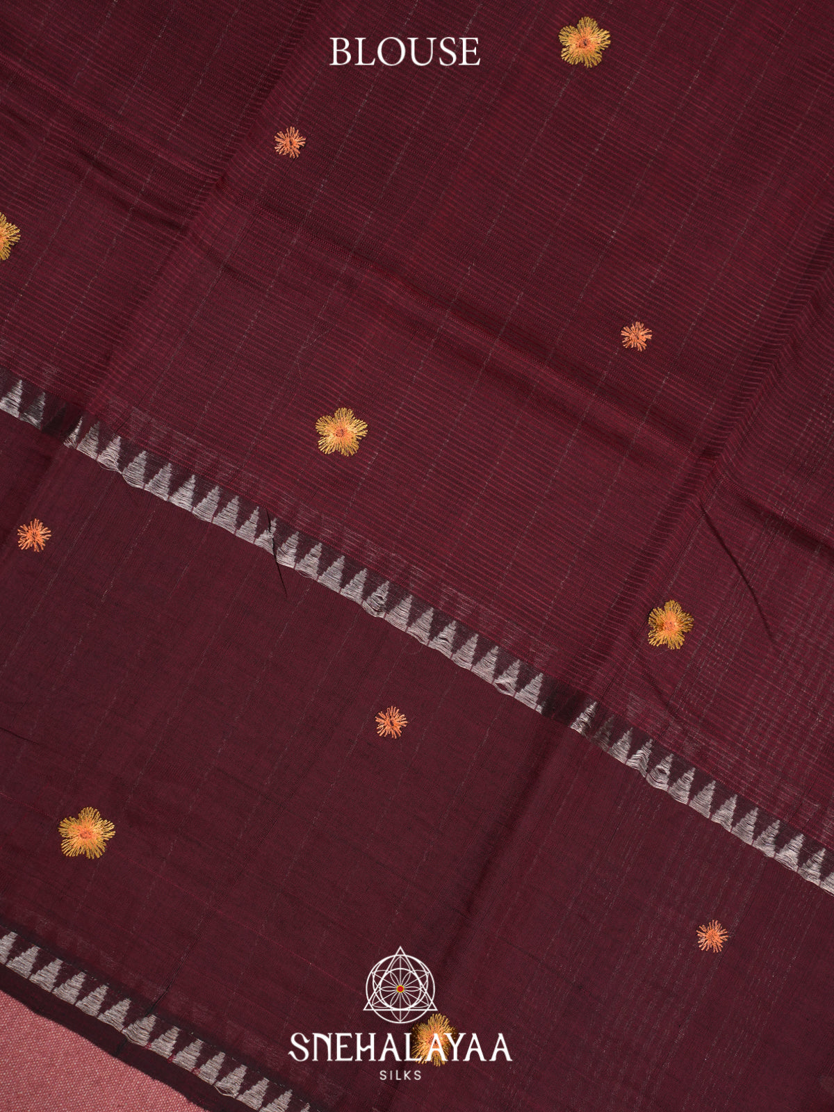 Burgundy Mangalagiri Silk Cotton Saree