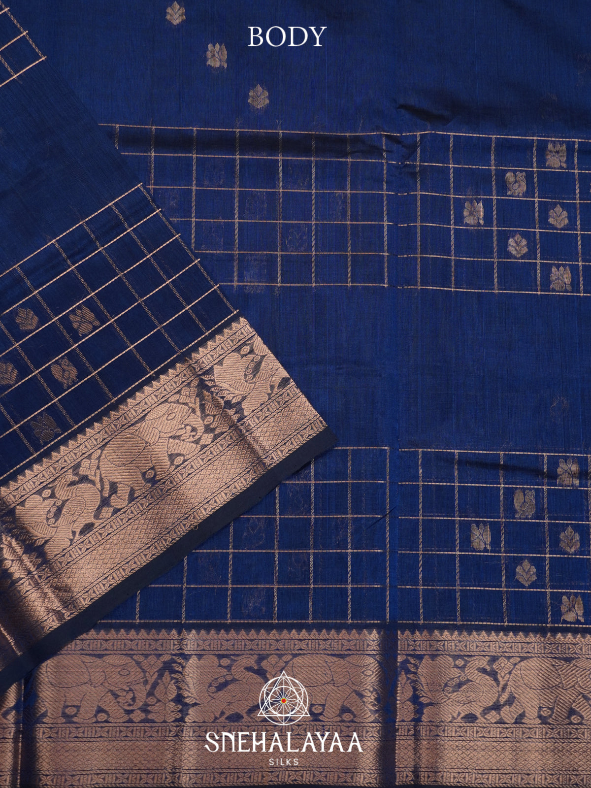 Peacock Blue Mangalagiri Silk Cotton Saree