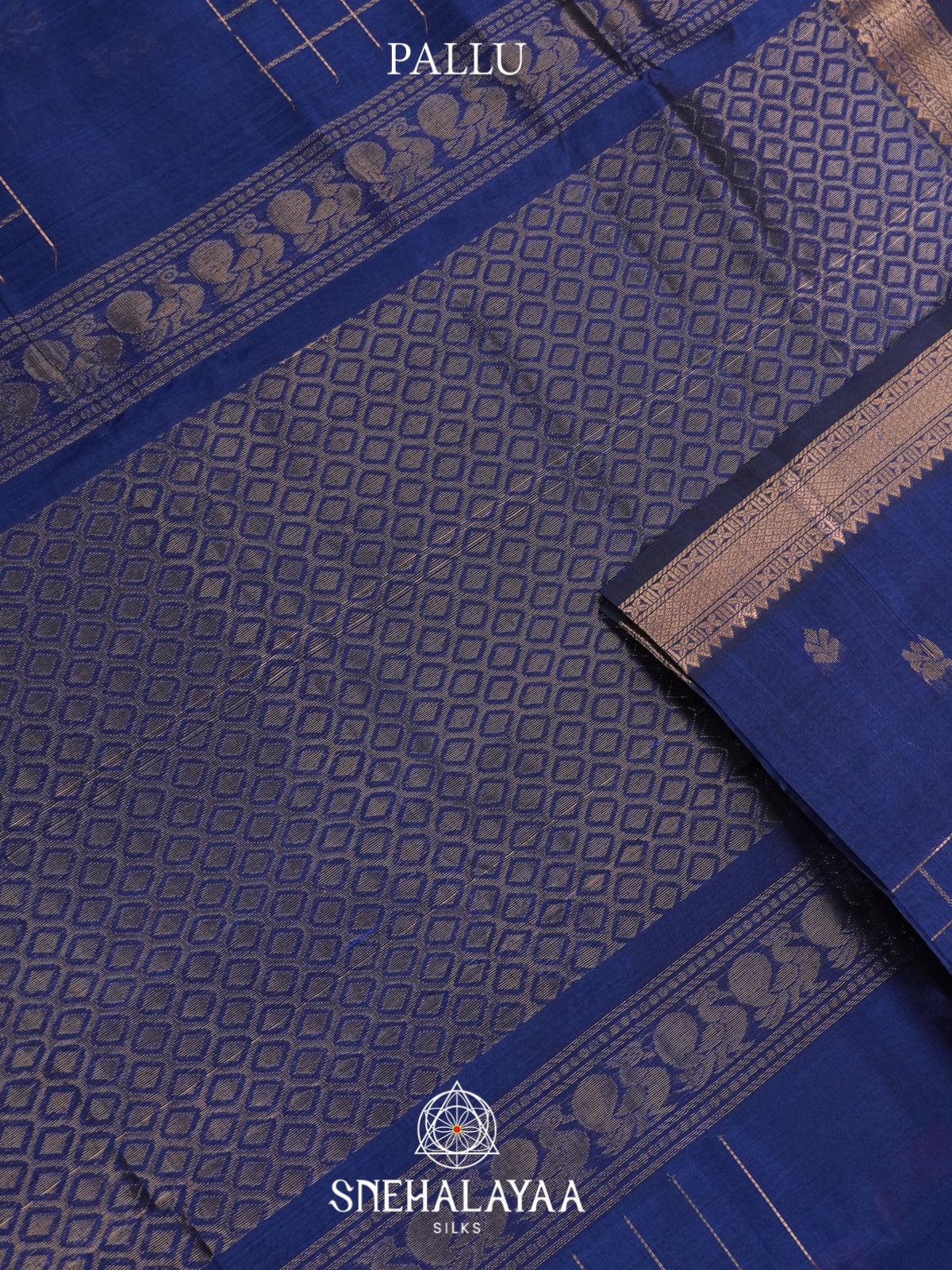 Peacock Blue Mangalagiri Silk Cotton Saree