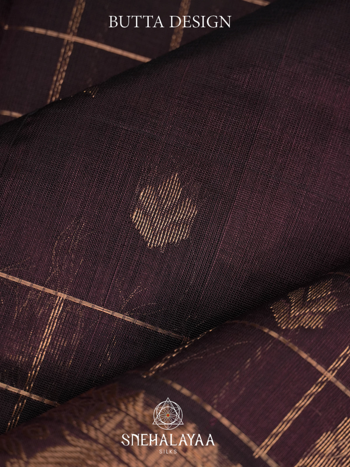 Chocolate Brown Mangalagiri Silk Cotton Saree