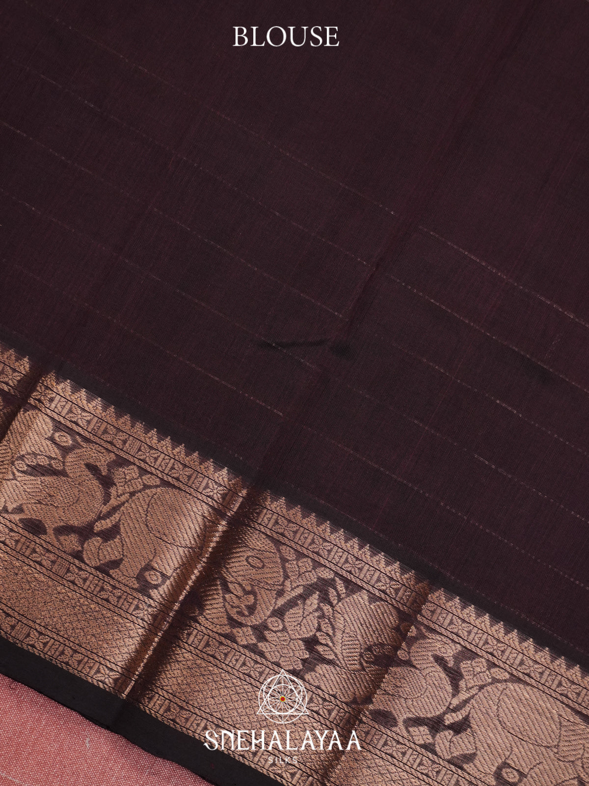 Chocolate Brown Mangalagiri Silk Cotton Saree