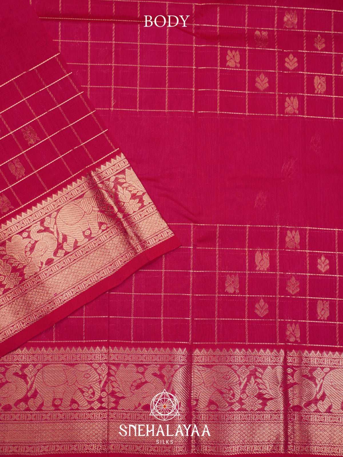 Pink Mangalagiri Silk Cotton Saree