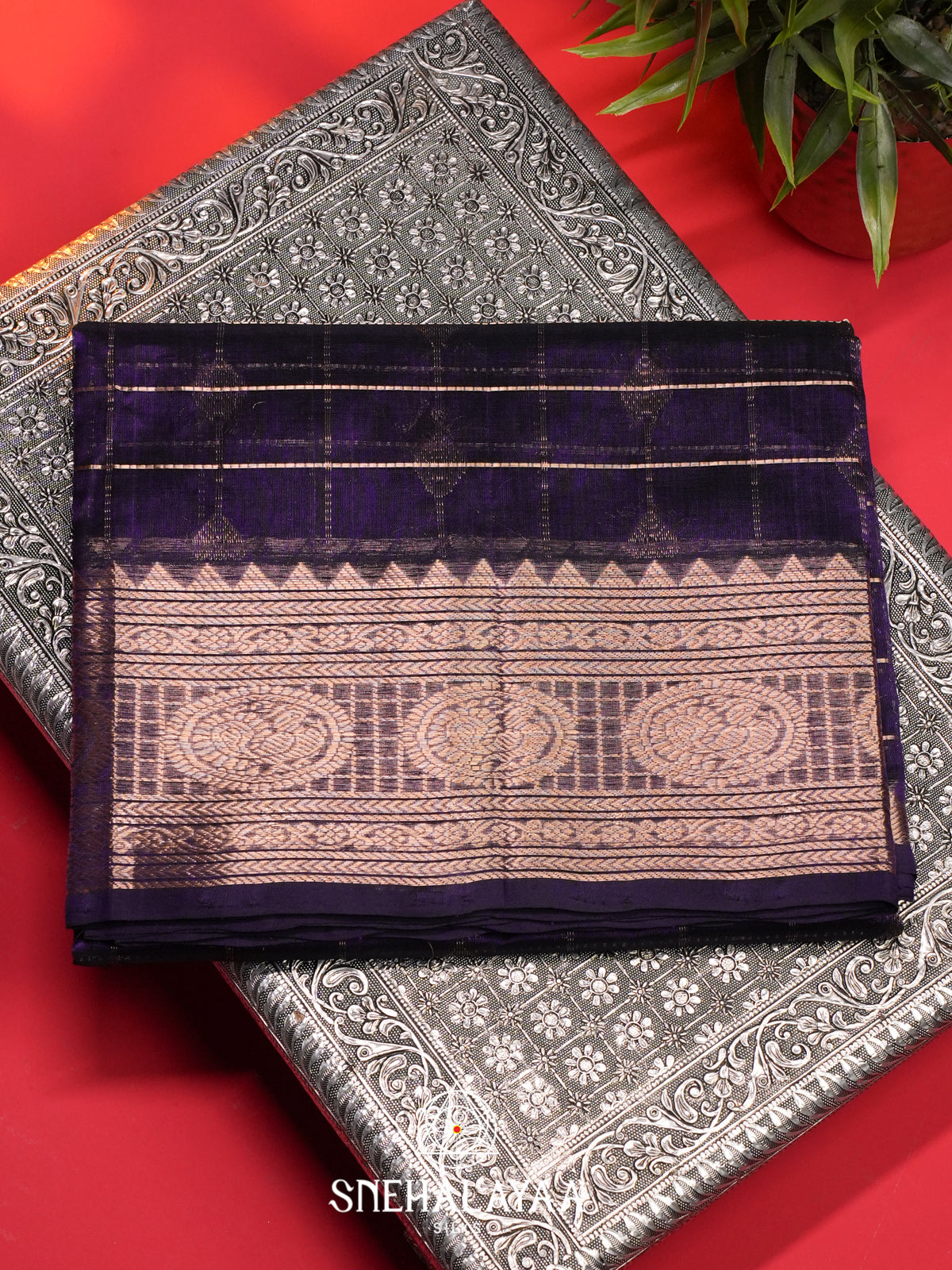 Blue Mangalagiri Silk Cotton Saree
