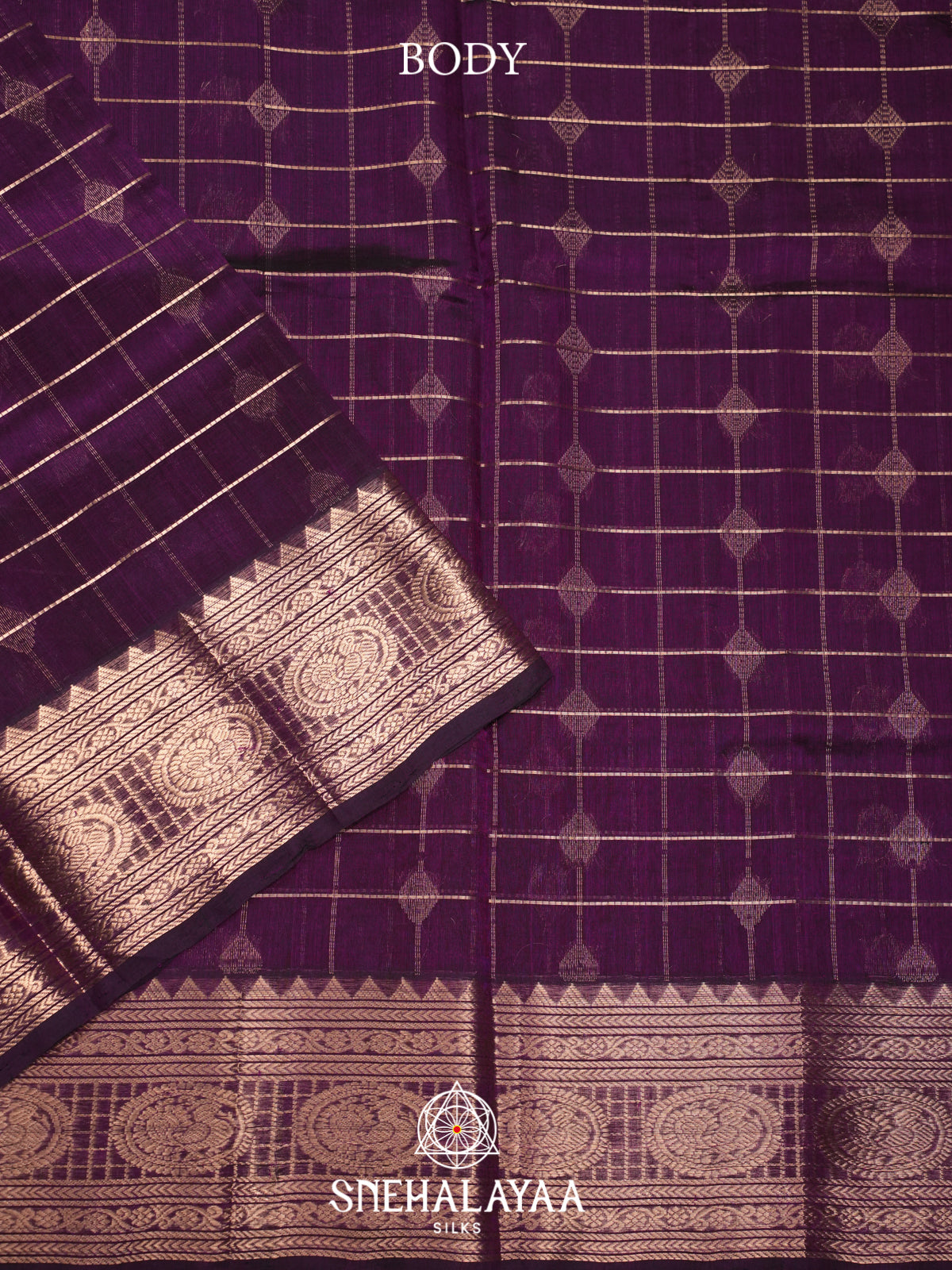 Purple Mangalagiri Silk Cotton Saree