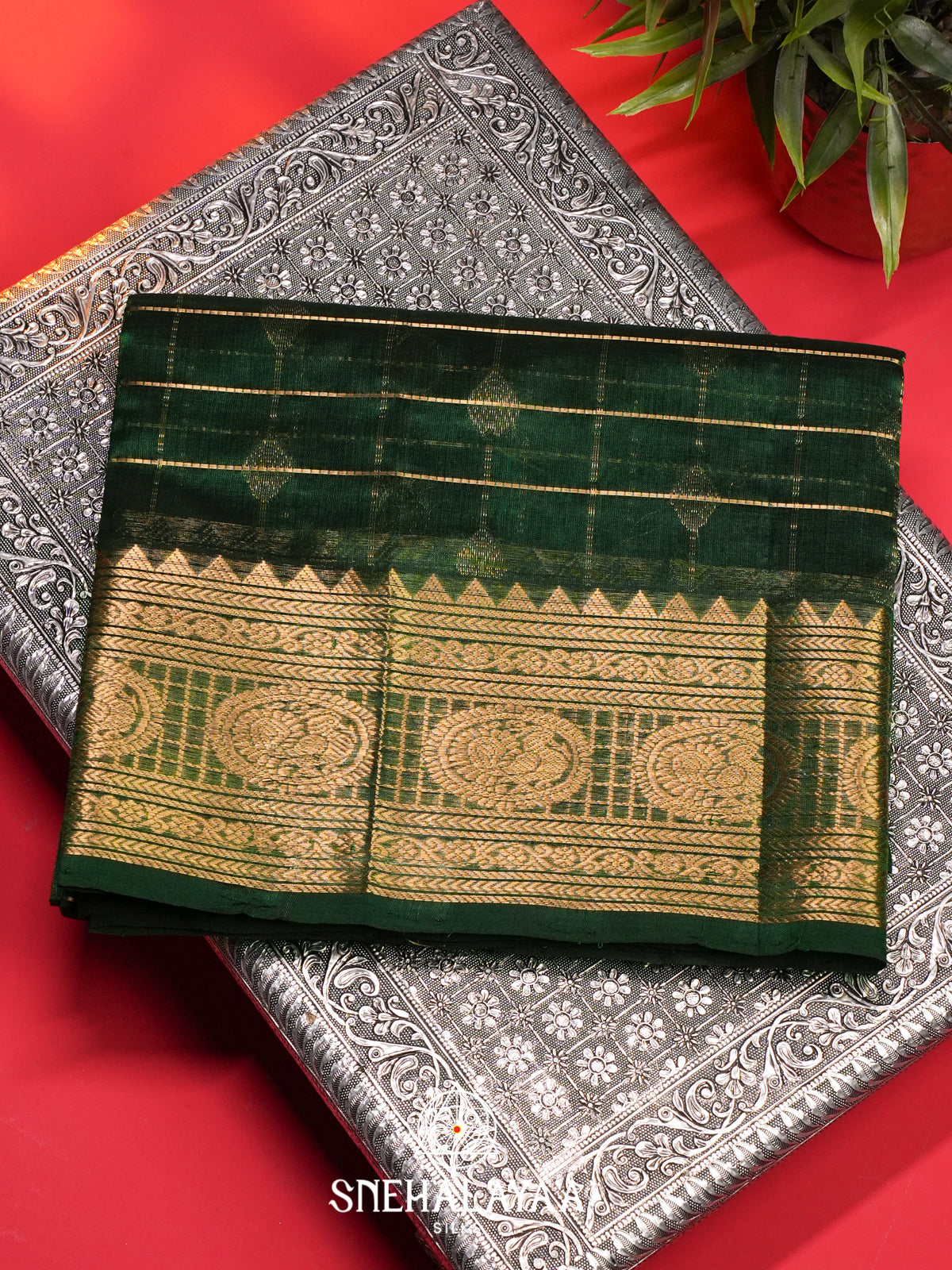 Green Mangalagiri Silk Cotton Saree