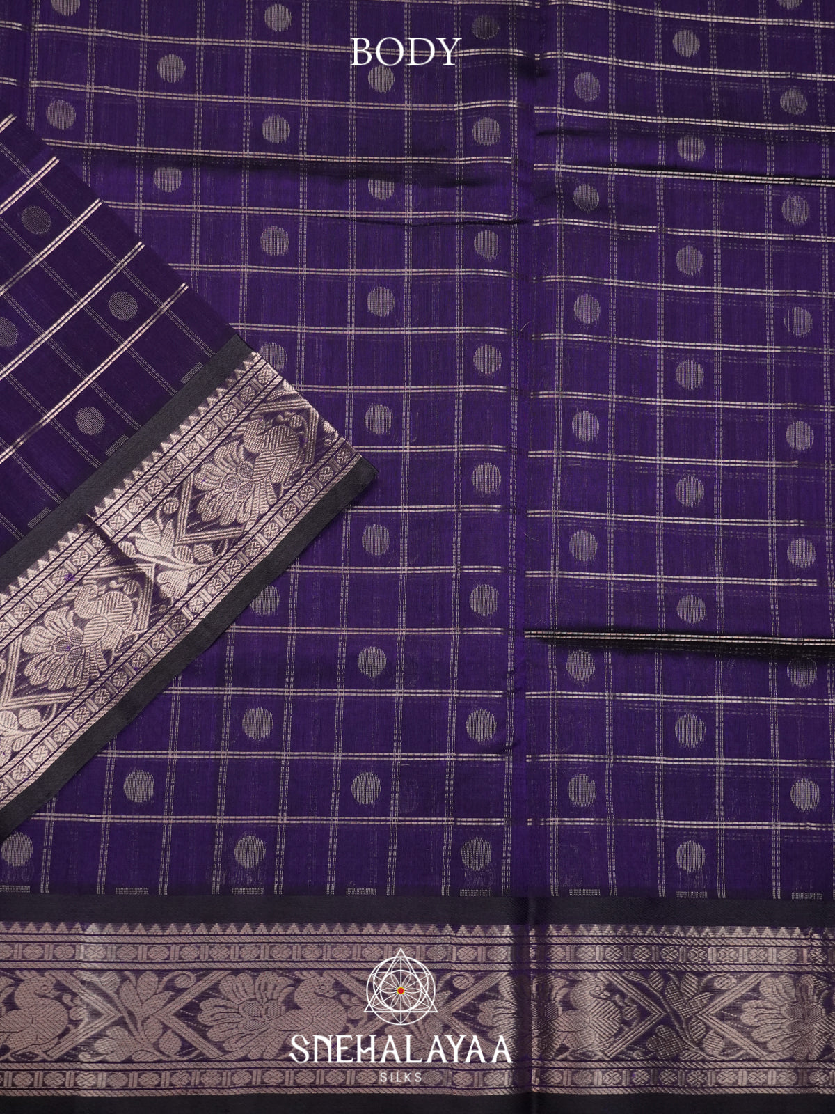 Navy Blue Mangalagiri Silk Cotton Saree