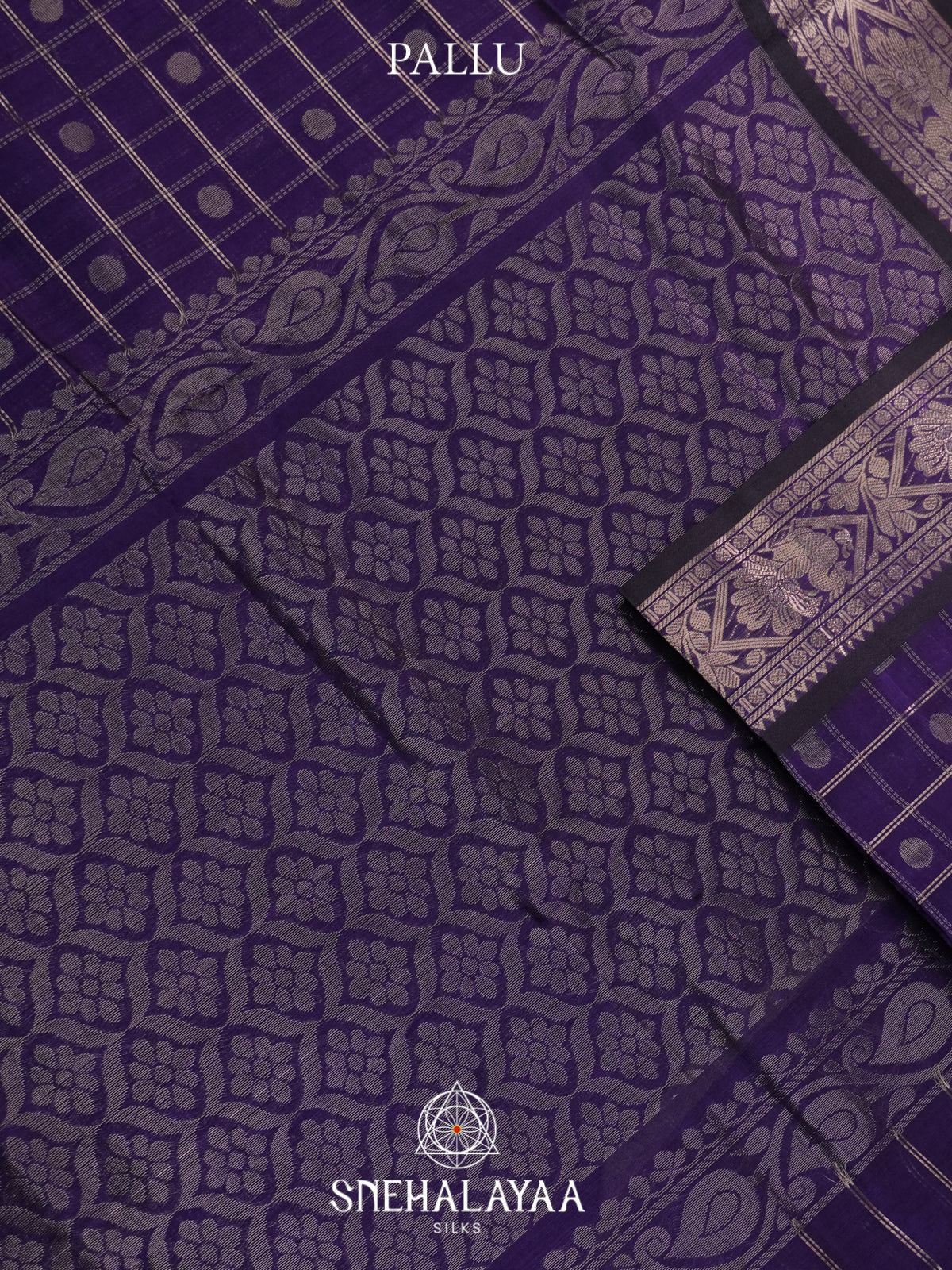 Navy Blue Mangalagiri Silk Cotton Saree
