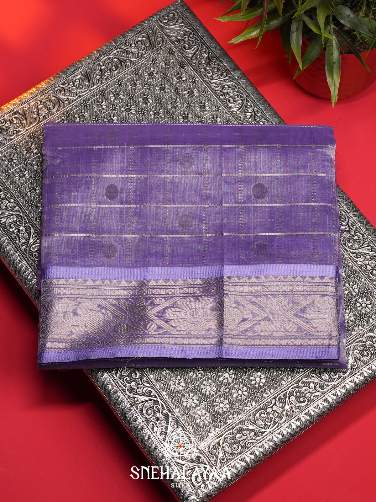 Lavender Mangalagiri Silk Cotton Saree