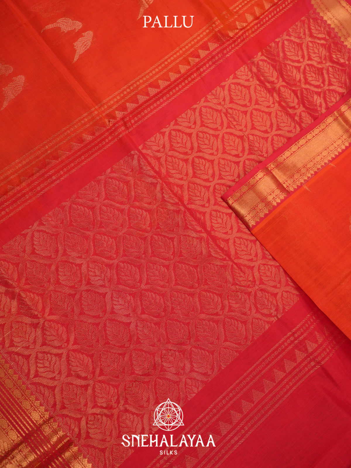 Orange Mangalagiri Silk Cotton Saree