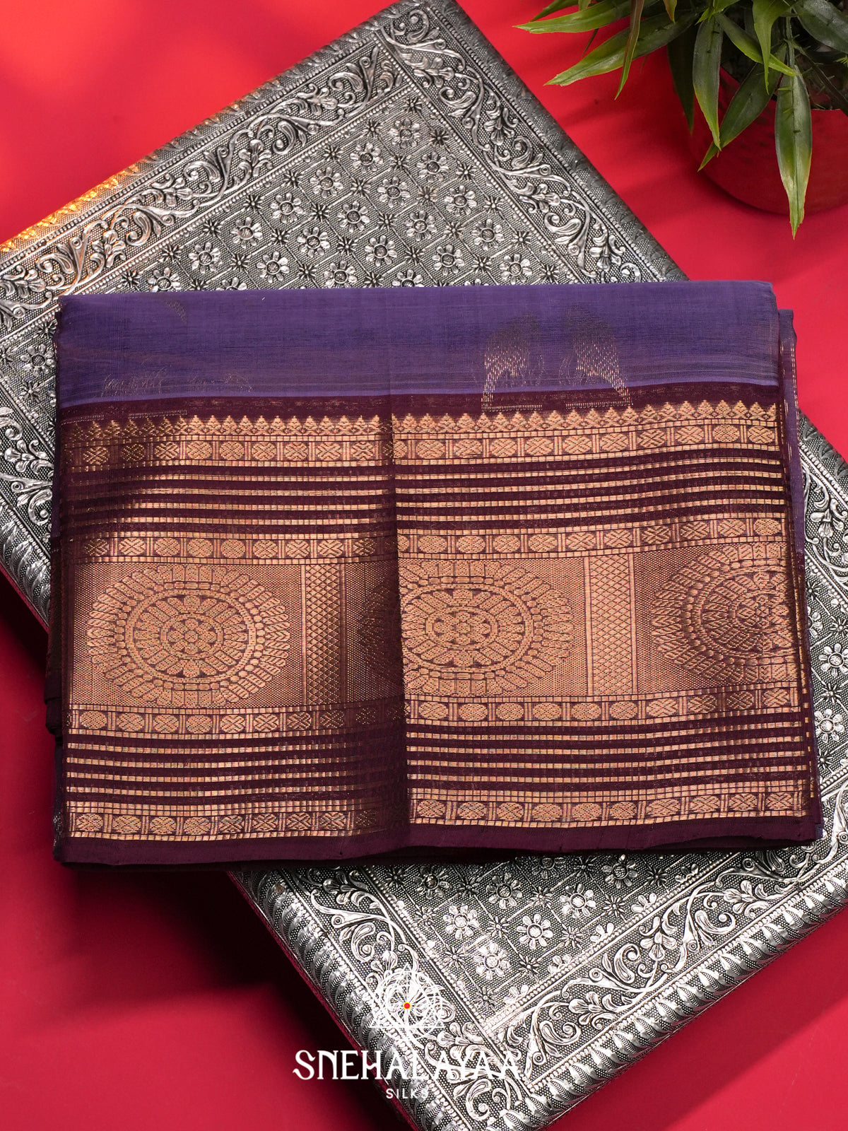 Imperial Purple Mangalagiri Silk Cotton Saree