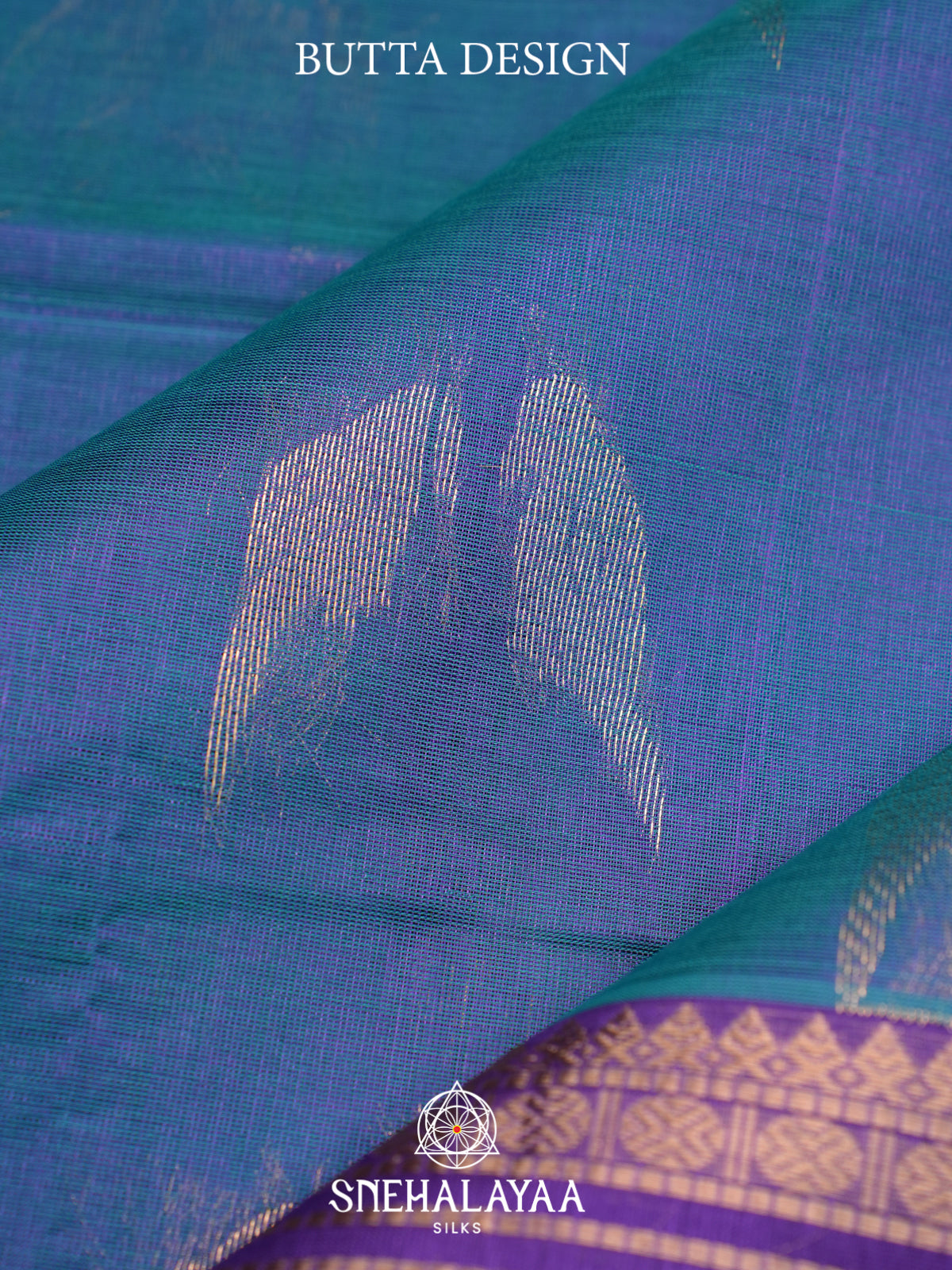 Peacock Blue Mangalagiri Silk Cotton Saree