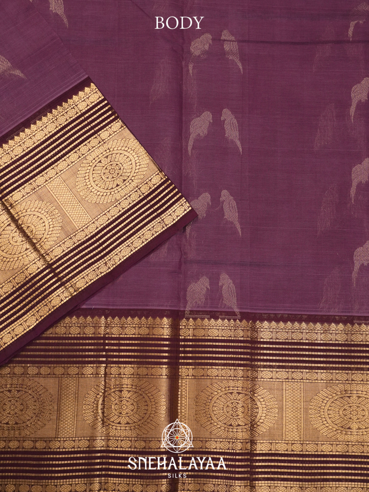Dusty Plum Mangalagiri Silk Cotton Saree