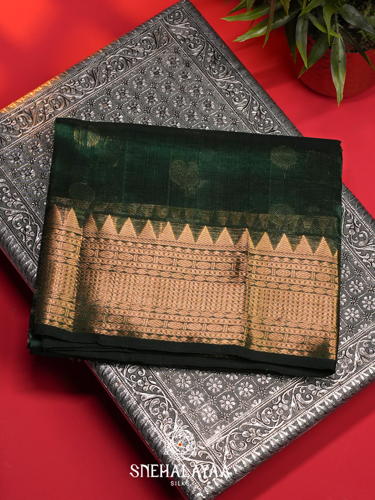 Green Mangalagiri Silk Cotton Saree
