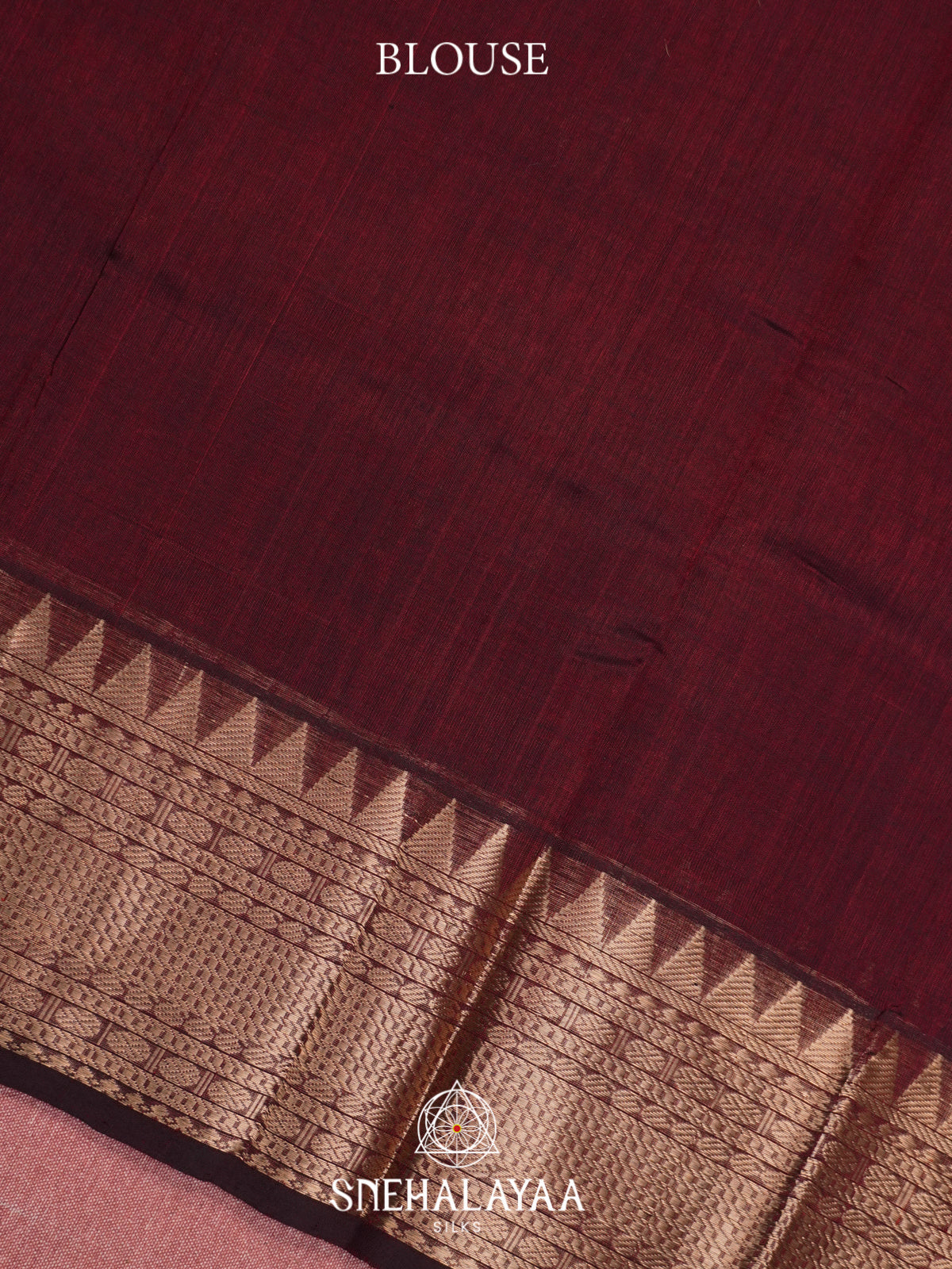 Burgundy Mangalagiri Silk Cotton Saree