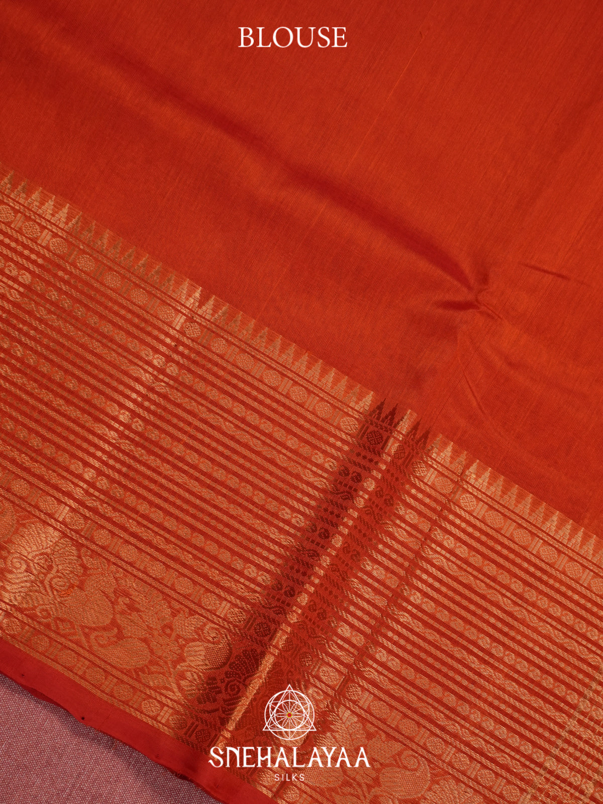 Orange Mangalagiri Silk Cotton Saree