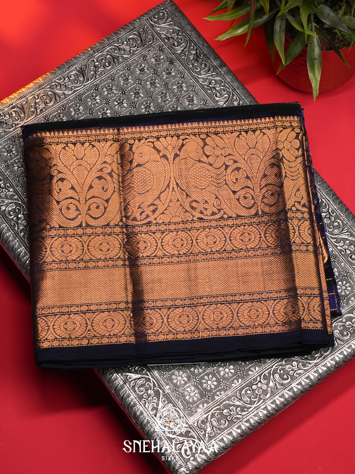 Blue Mangalagiri Silk Cotton Saree