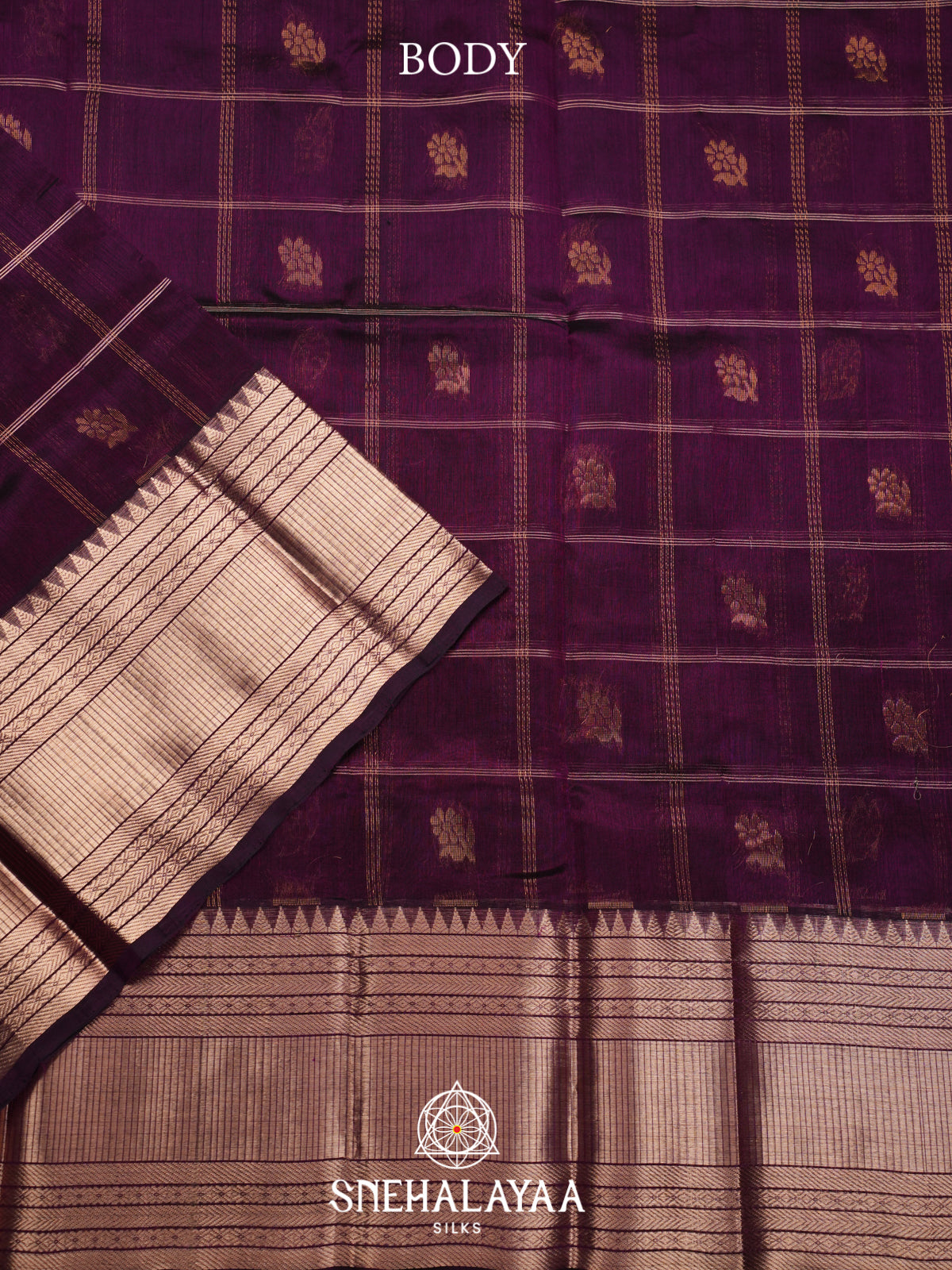 Purple Mangalagiri Silk Cotton Saree