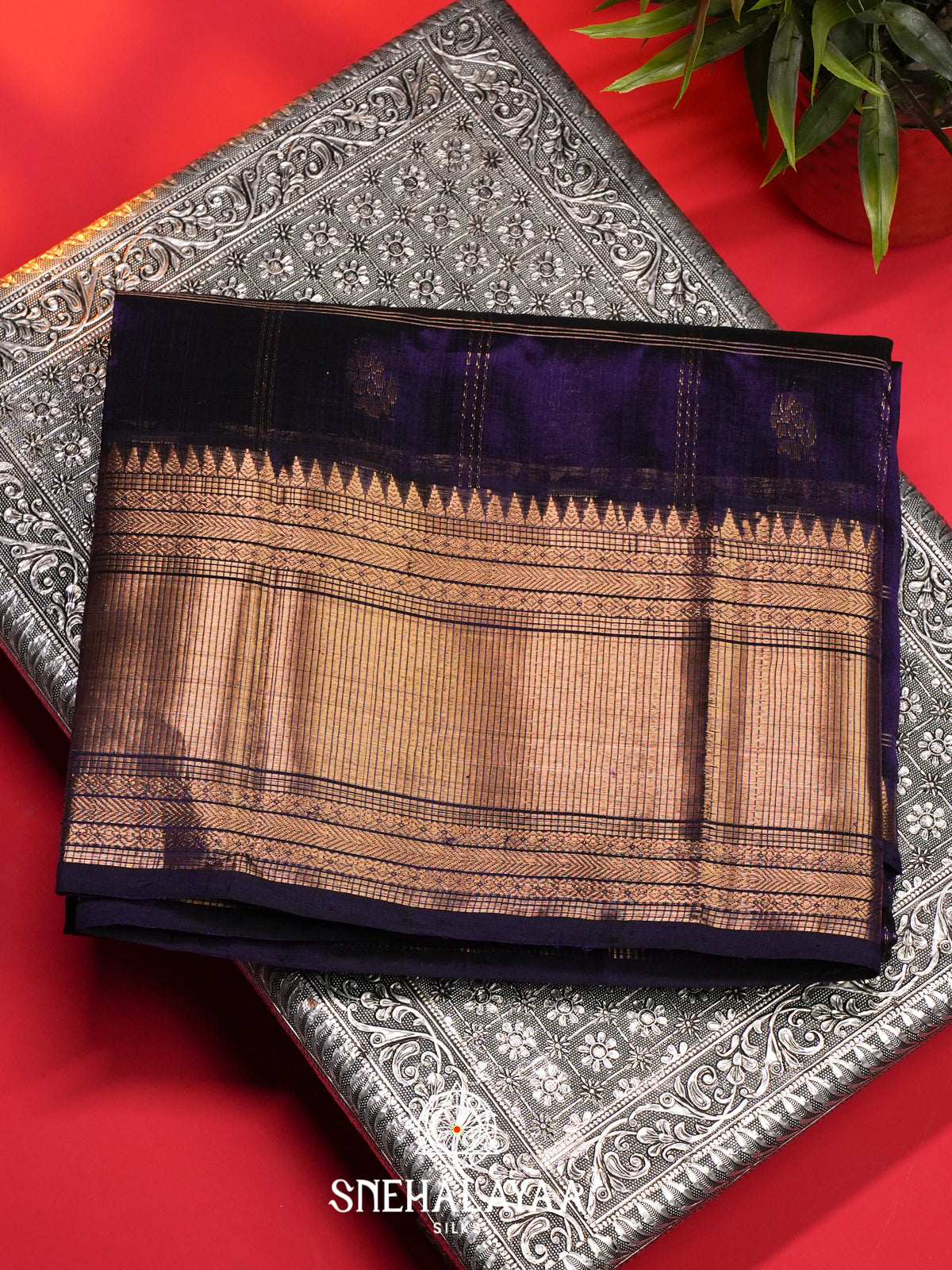 Blue Mangalagiri Silk Cotton Saree