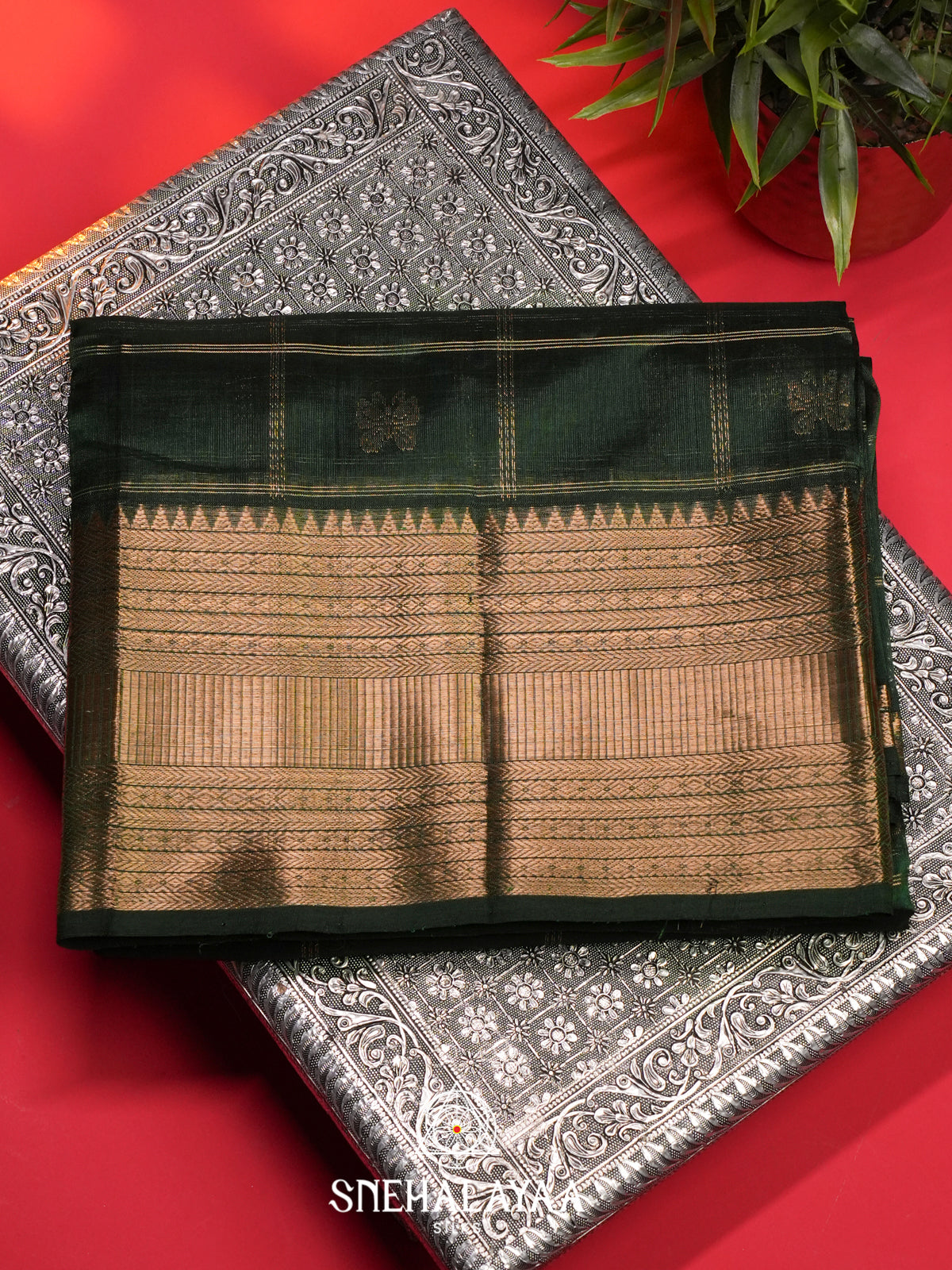 Green Mangalagiri Silk Cotton Saree