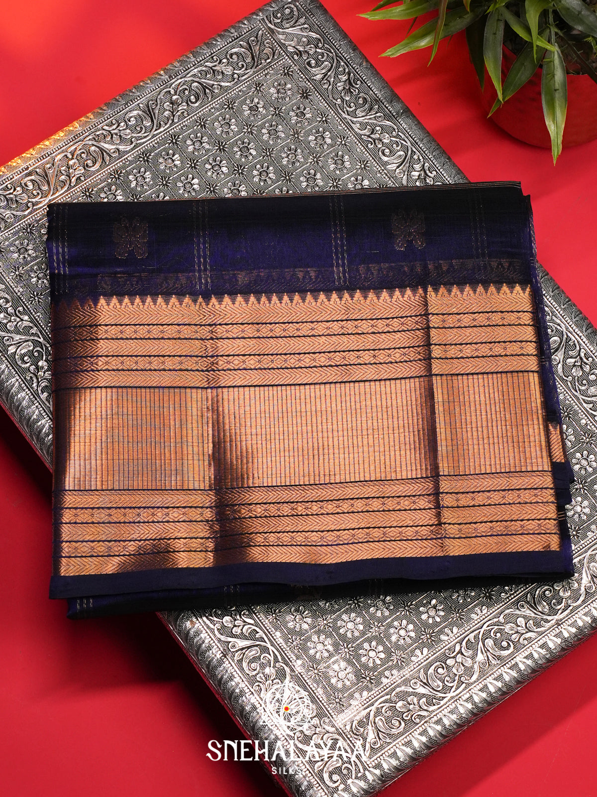Blue Mangalagiri Silk Cotton Saree