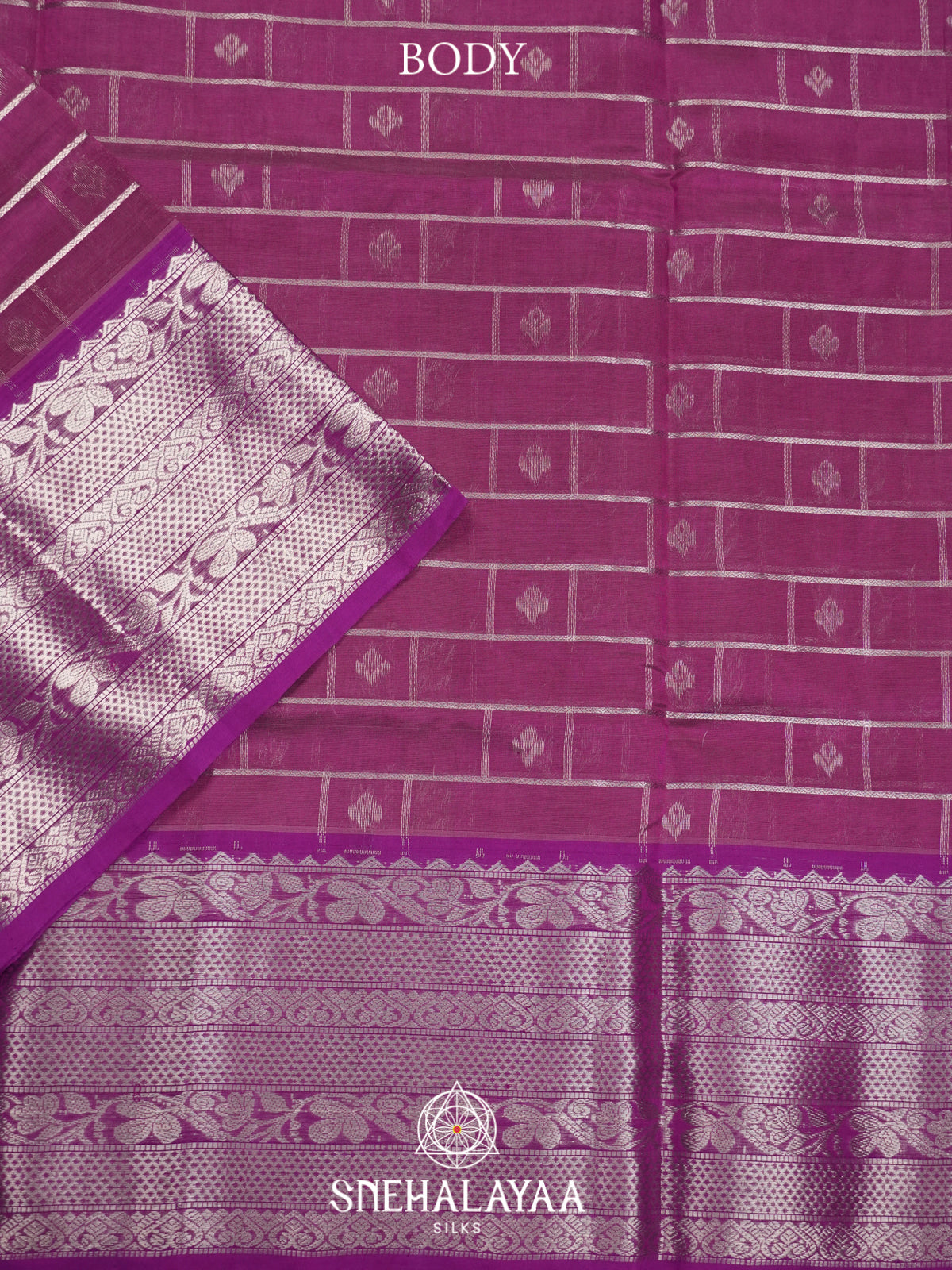 Magenta Mangalagiri Silk Cotton Saree