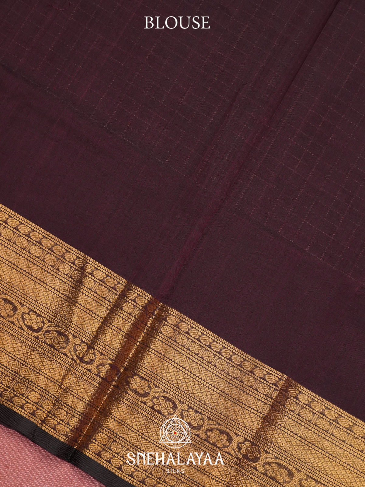 Chocolate Brown Mangalagiri Silk Cotton Saree