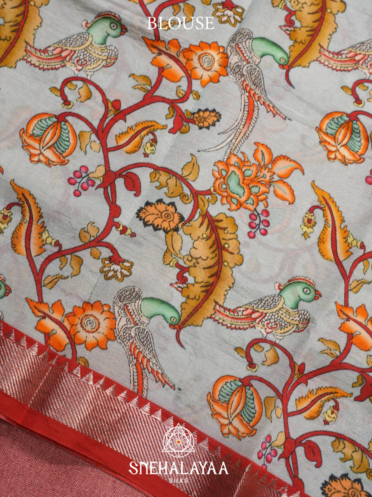 Red Mangalagiri Silk Cotton Saree
