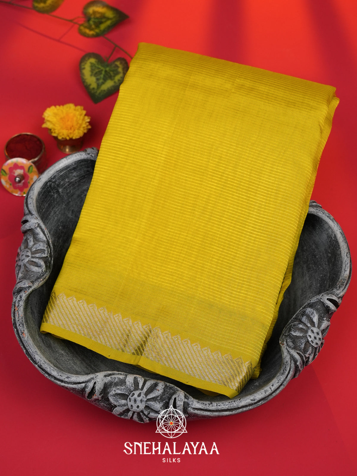 Yellow Mangalagiri Silk Cotton Saree