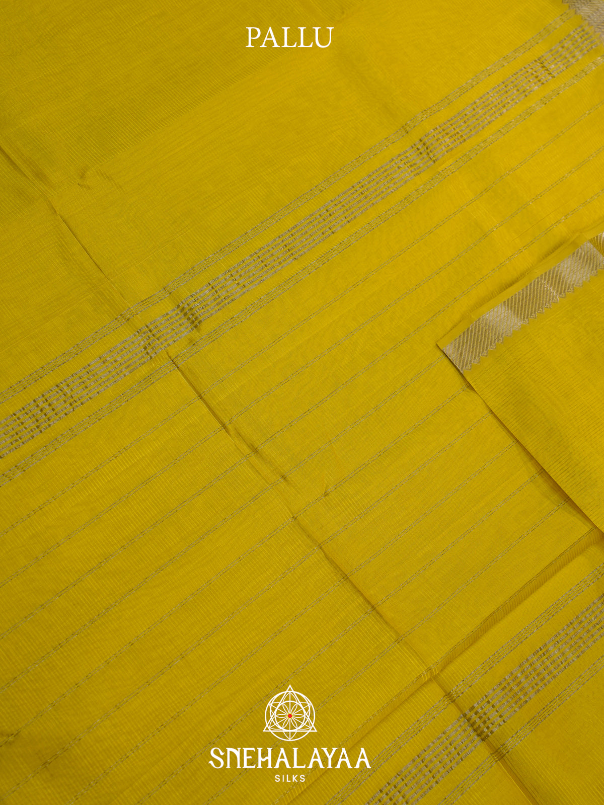 Yellow Mangalagiri Silk Cotton Saree