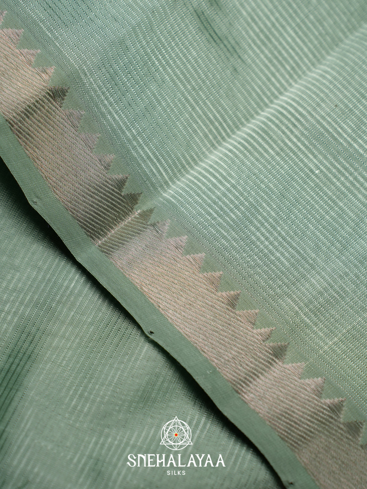 Seafoam Green Mangalagiri Silk Cotton Saree