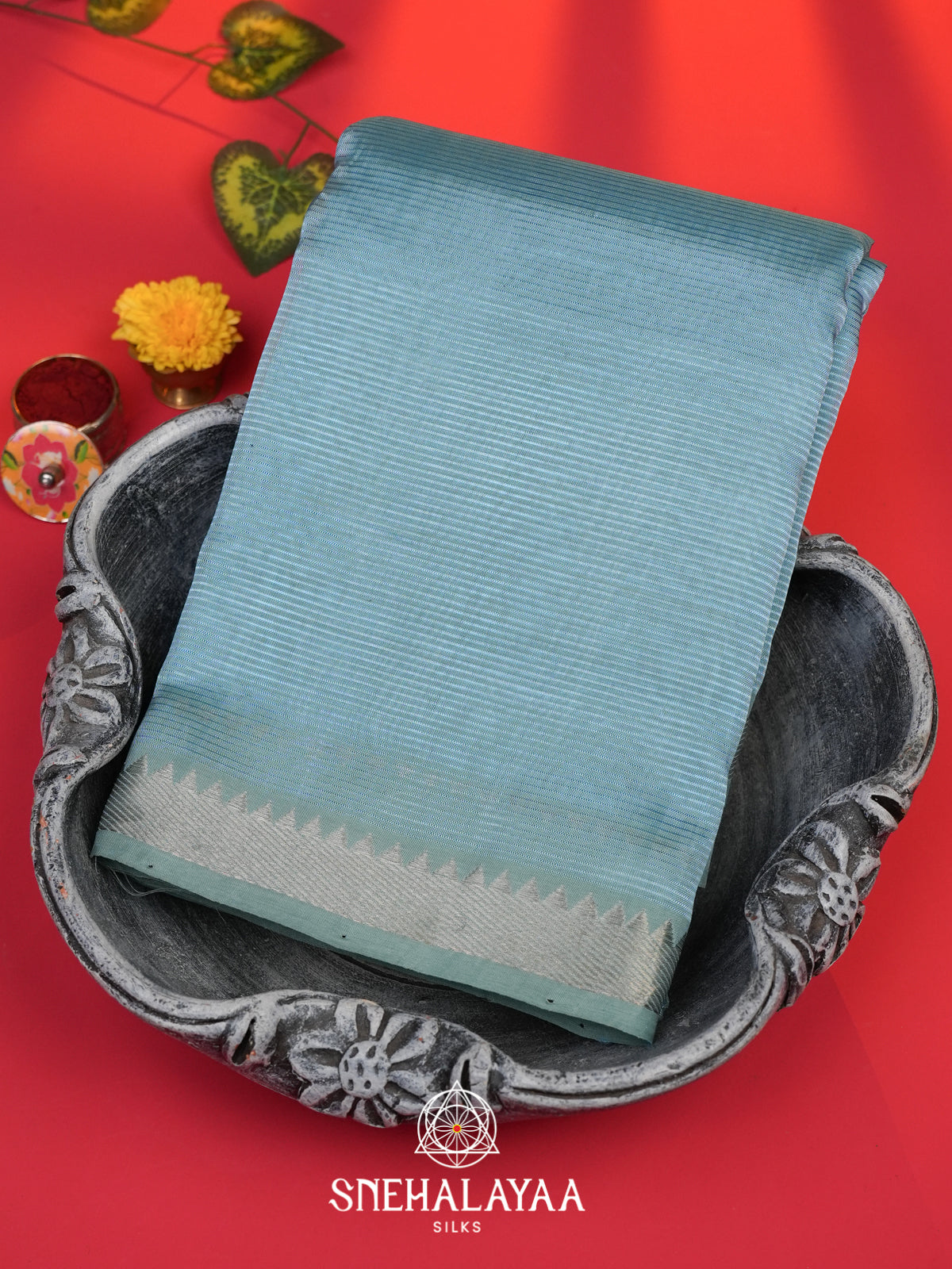 Blue Mangalagiri Silk Cotton Saree