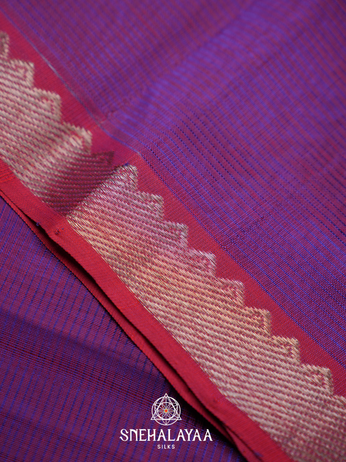 Purple Mangalagiri Silk Cotton Saree
