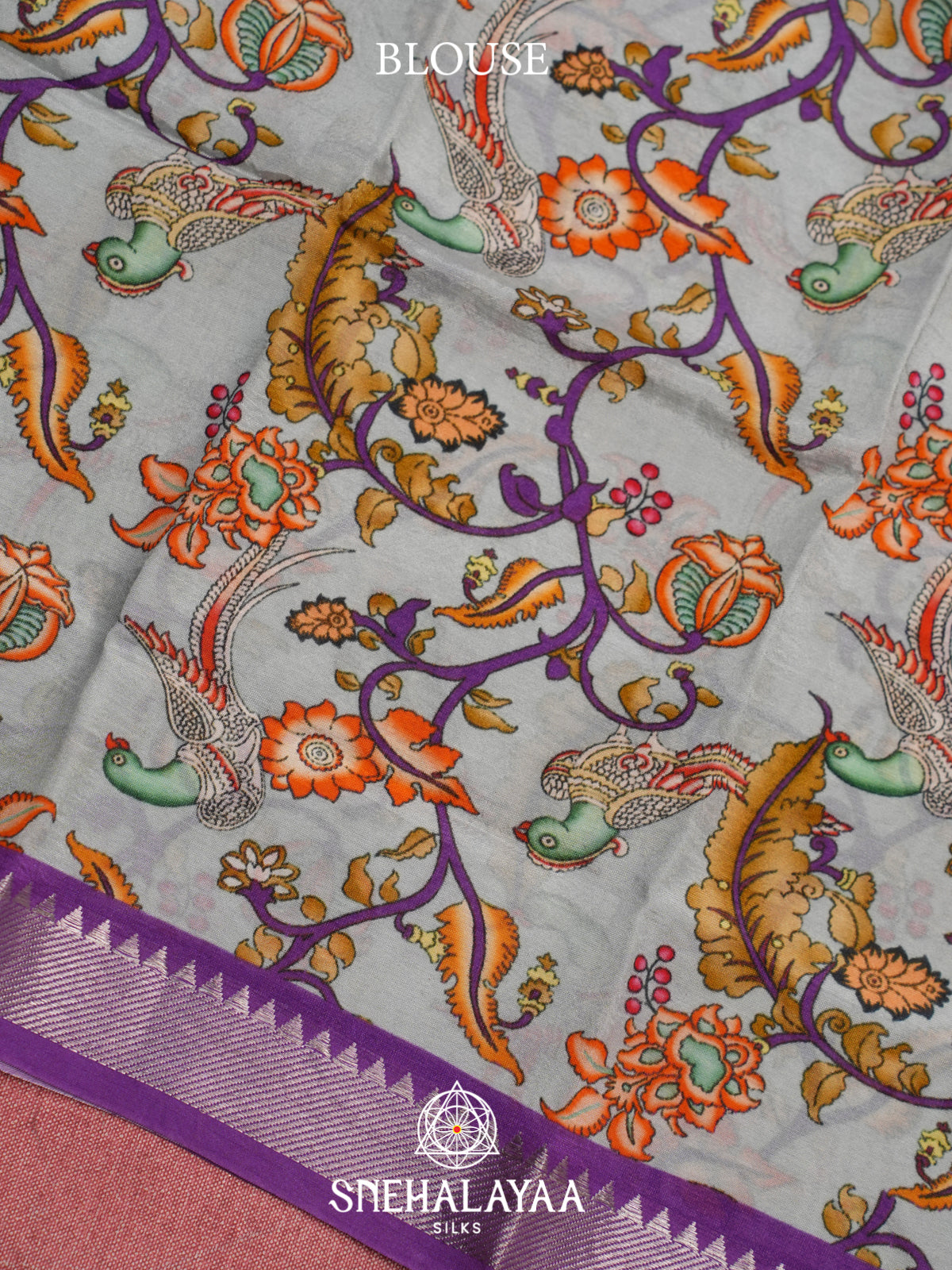 Purple Mangalagiri Silk Cotton Saree