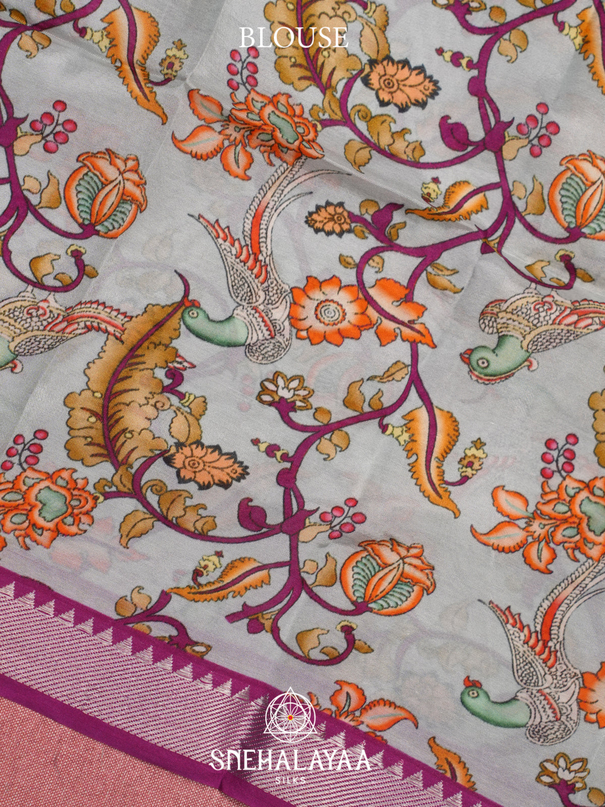Purple Mangalagiri Silk Cotton Saree