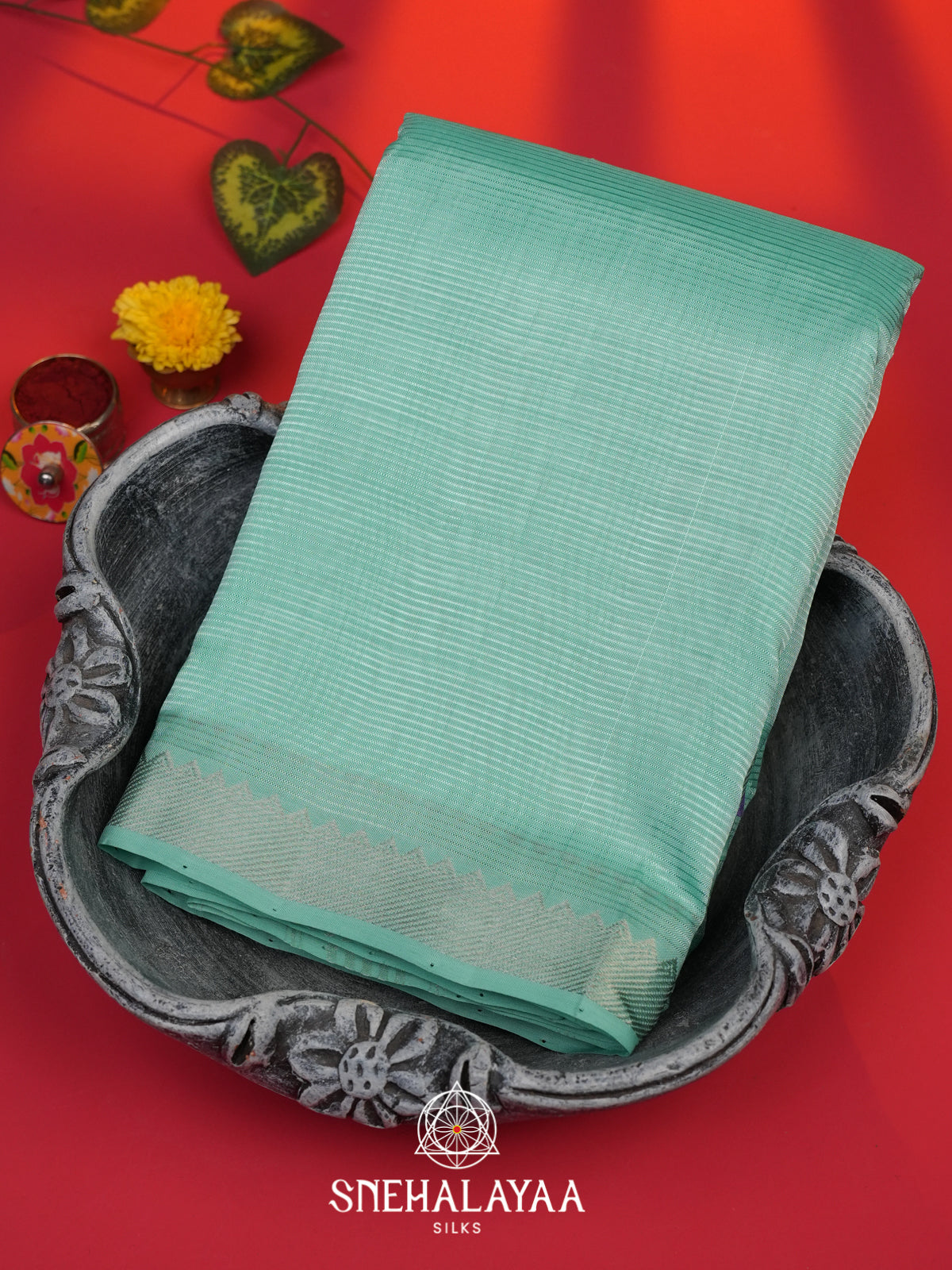 Sea Green Mangalagiri Silk Cotton Saree