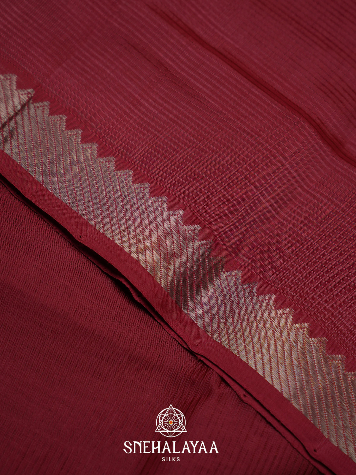 Maroon Mangalagiri Silk Cotton Saree