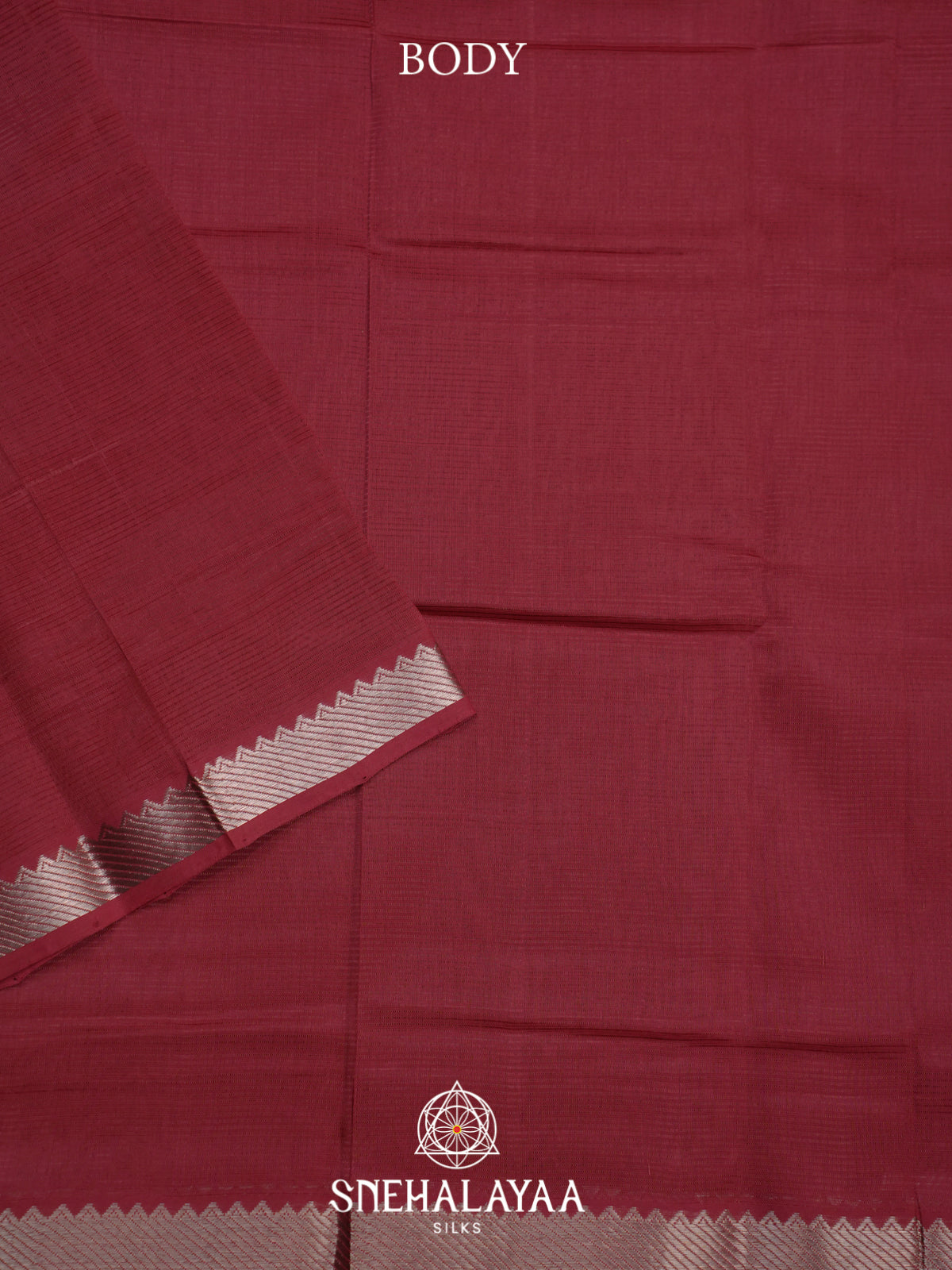 Maroon Mangalagiri Silk Cotton Saree