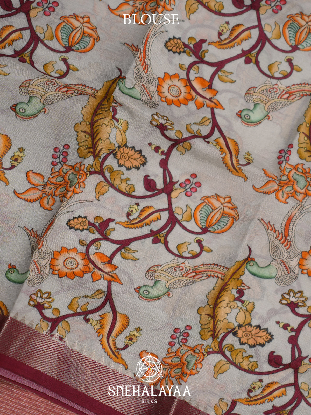 Maroon Mangalagiri Silk Cotton Saree