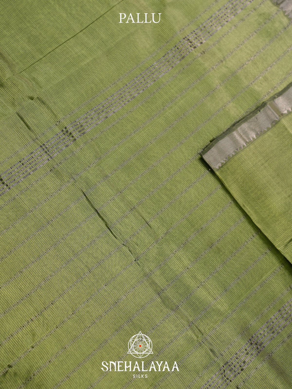 Olive Green Mangalagiri Silk Cotton Saree