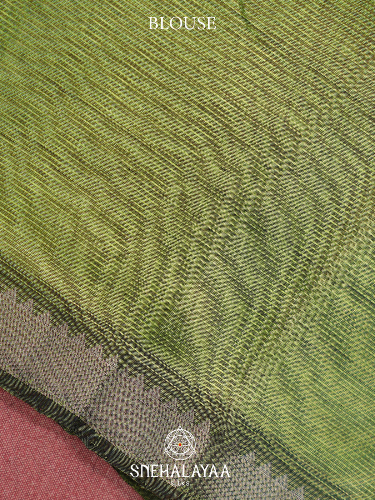 Olive Green Mangalagiri Silk Cotton Saree