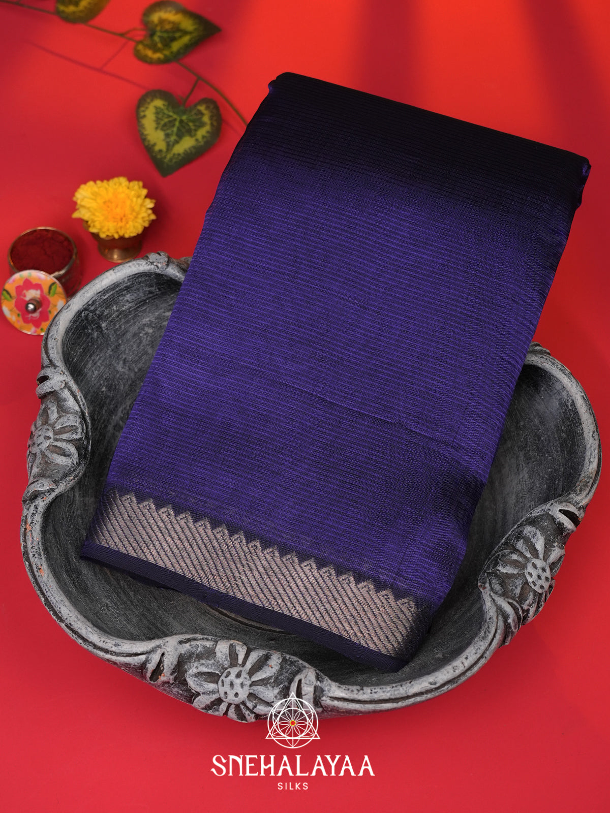 Royal Blue Mangalagiri Silk Cotton Saree