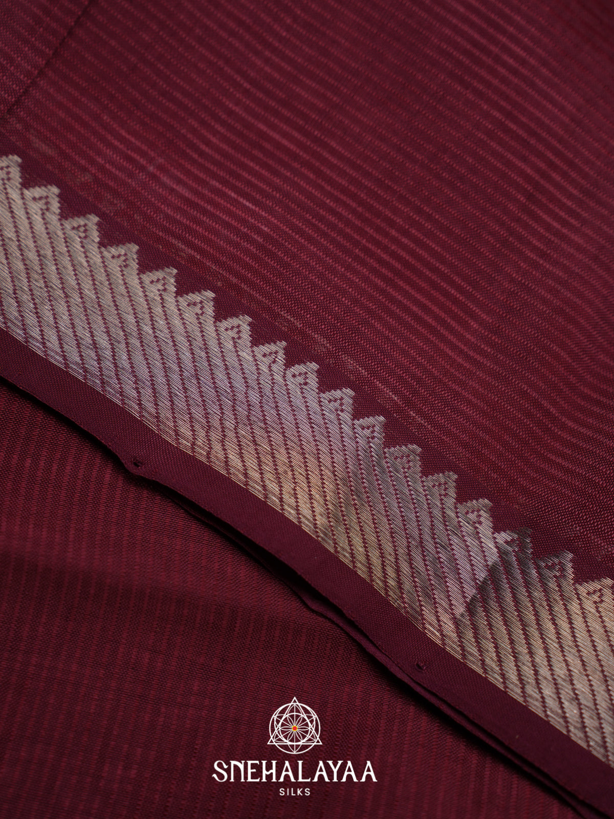 Maroon Mangalagiri Silk Cotton Saree