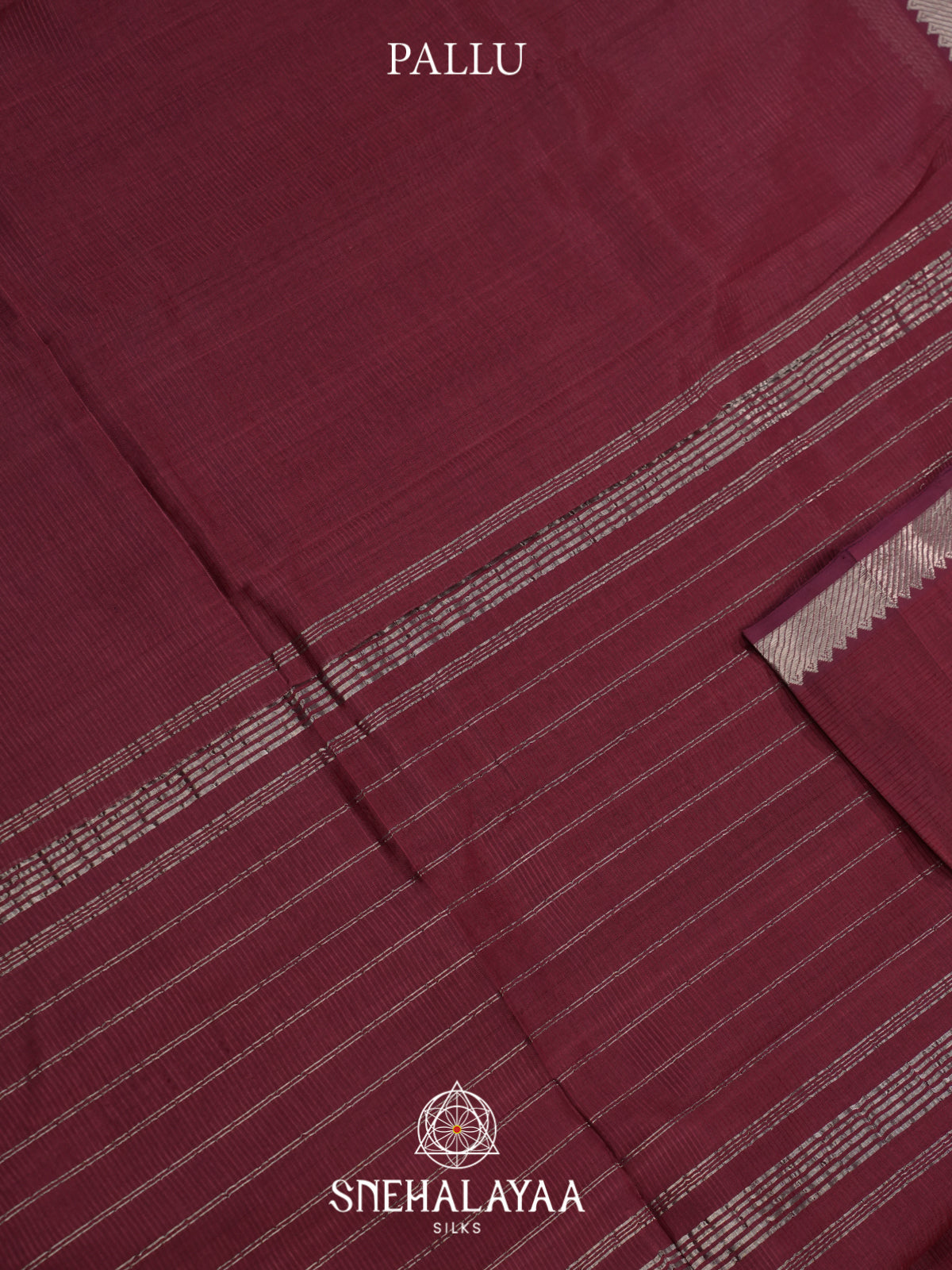 Maroon Mangalagiri Silk Cotton Saree