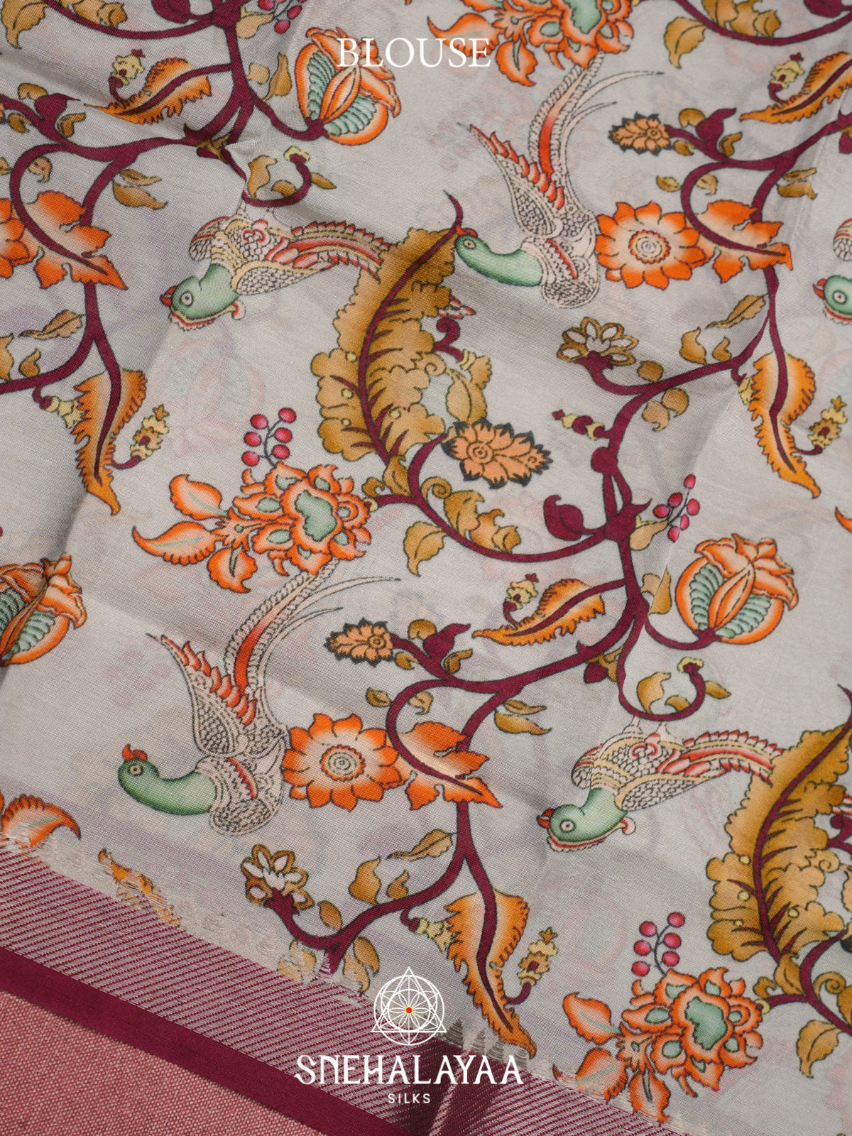 Maroon Mangalagiri Silk Cotton Saree